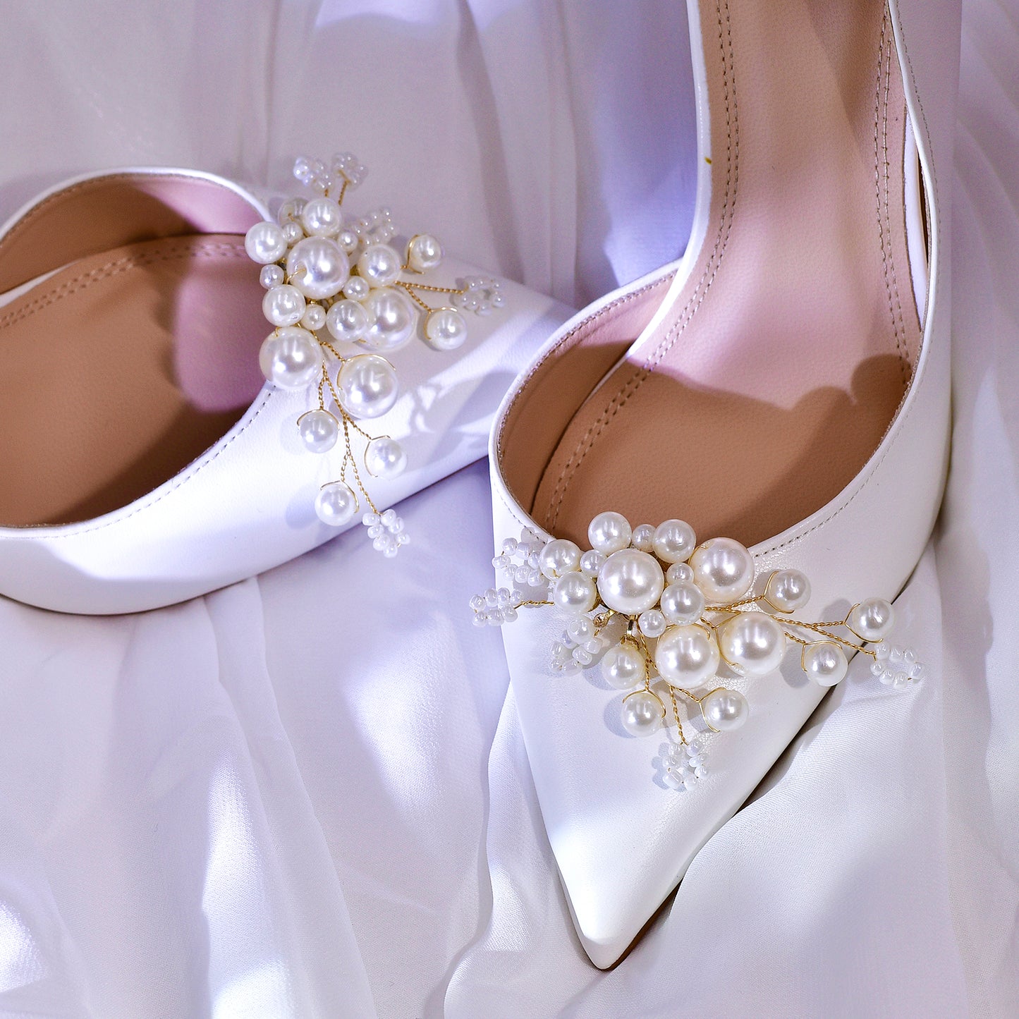 Pearl Bridal Shoe Clips Wedding Heel Decoration - Bridella BHX70