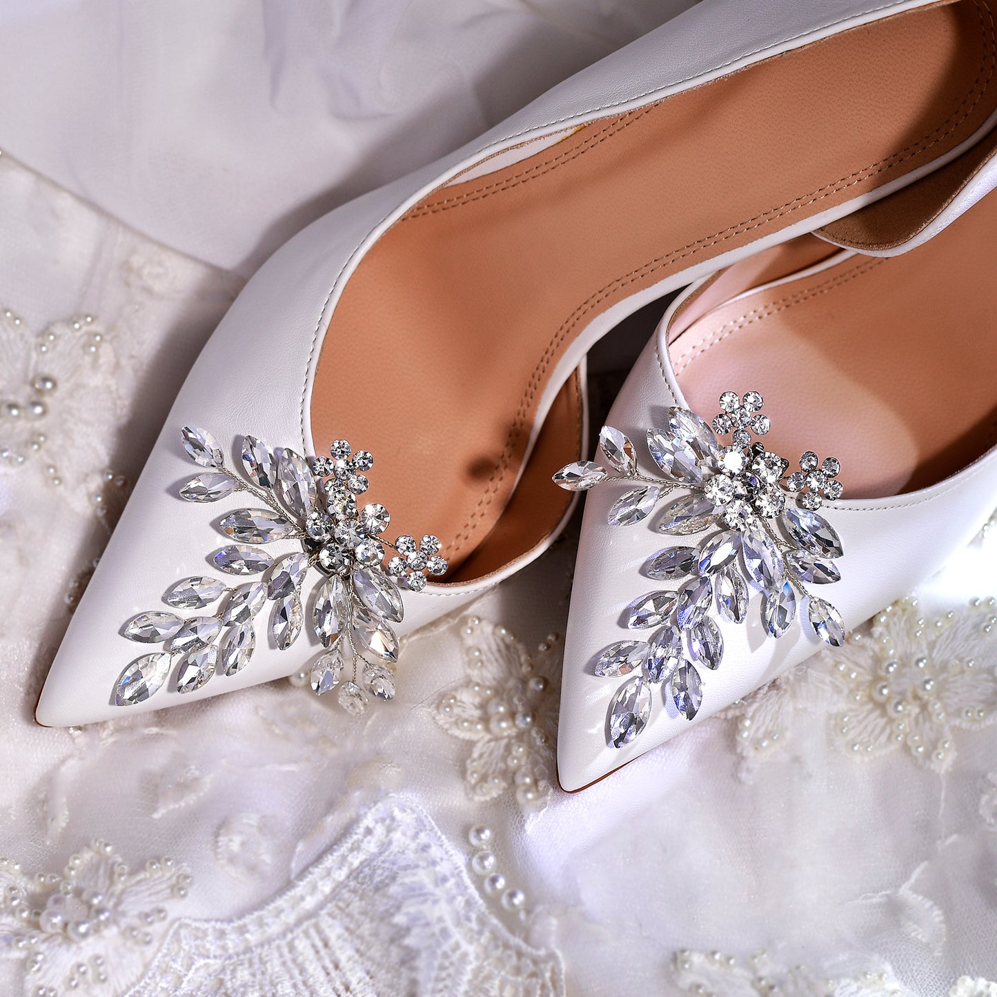 Rhinestone Bridal Shoe Clips Wedding Heel Decor - Bridella BHX50-S