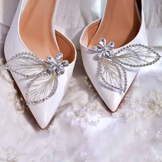Butterfly Rhinestone Bridal Shoe Clips Wedding Heel Decoration - Bridella BHX52