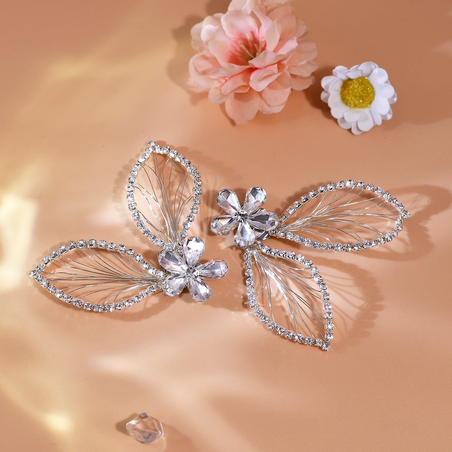 Butterfly Rhinestone Bridal Shoe Clips Wedding Heel Decoration - Bridella BHX52