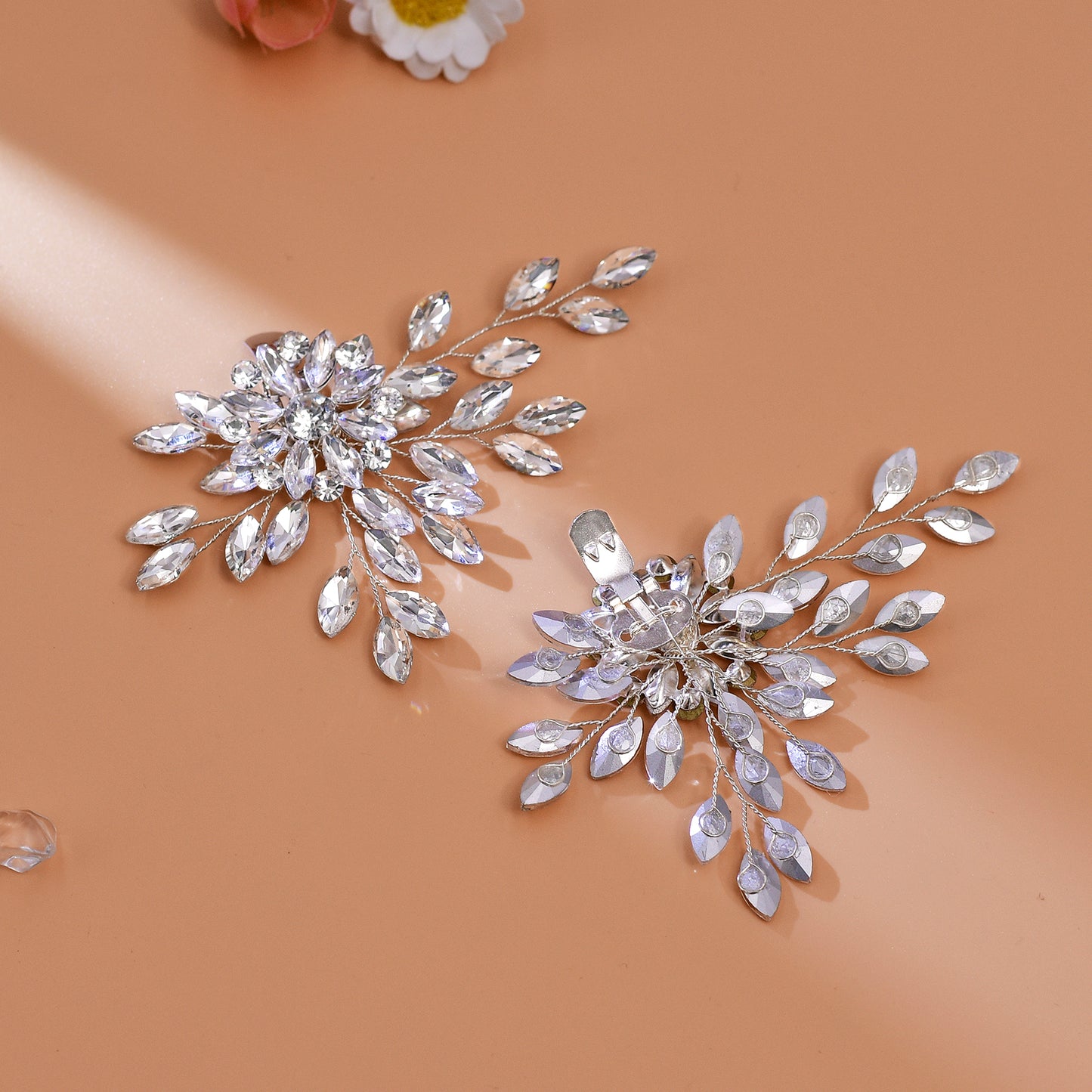 Bridal Rhinestone Shoe Clips Wedding Heel Side Decoration - Bridella BHX54