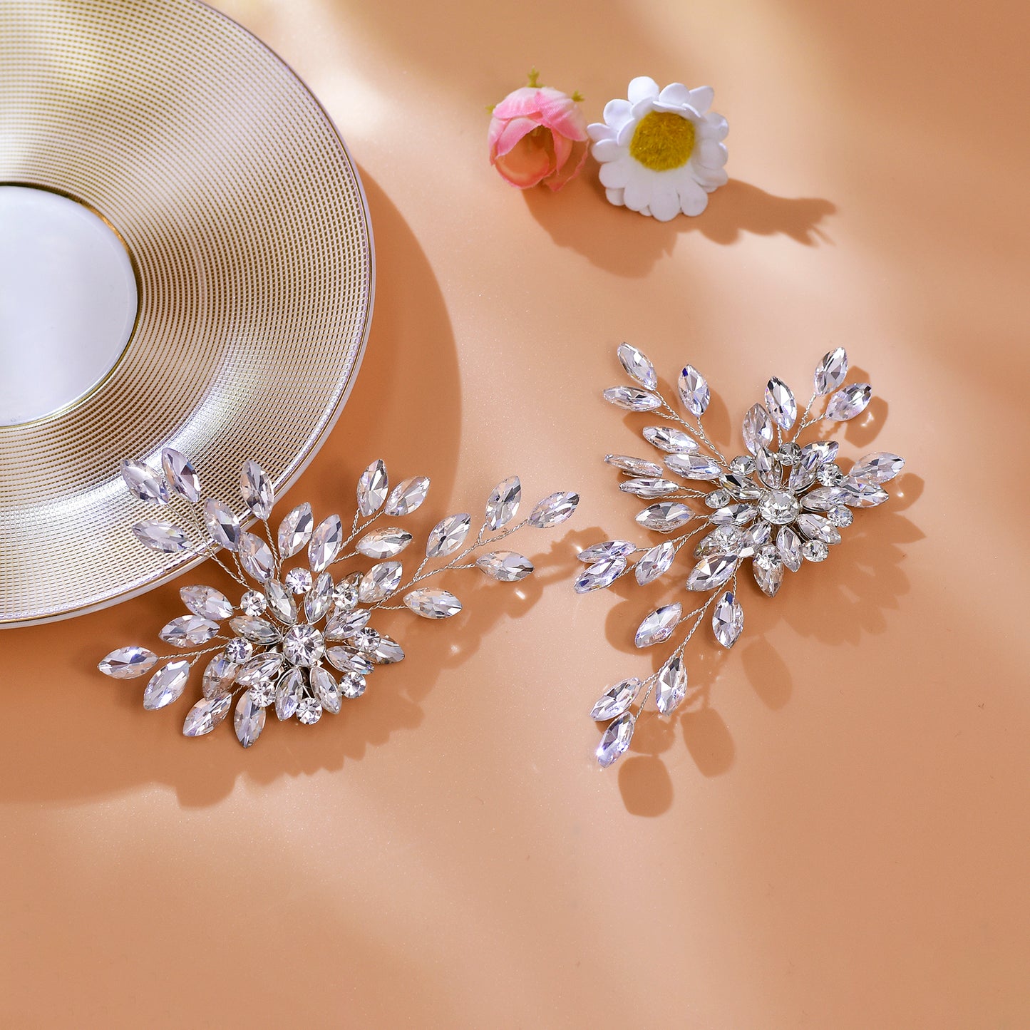 Bridal Rhinestone Shoe Clips Wedding Heel Side Decoration - Bridella BHX54