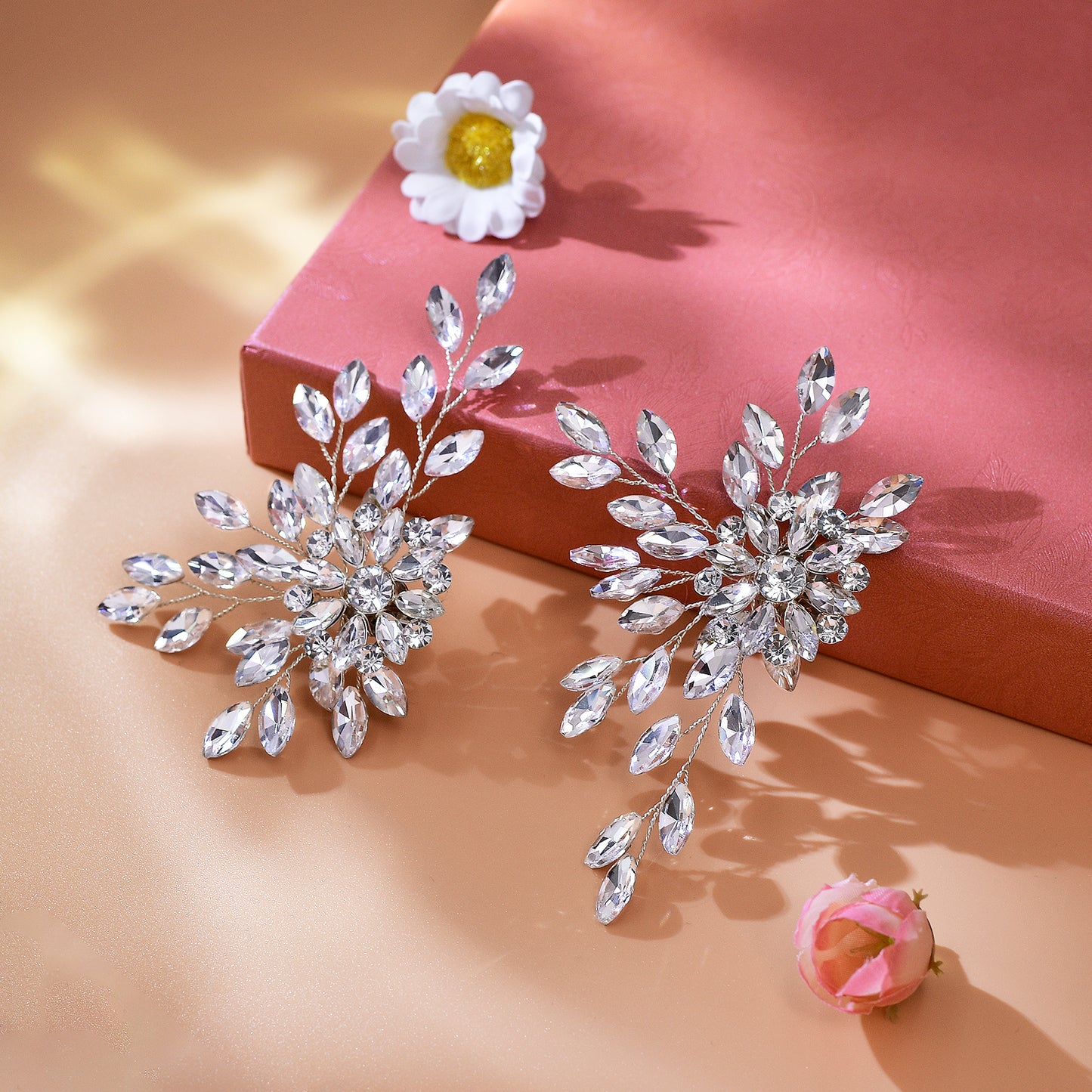 Bridal Rhinestone Shoe Clips Wedding Heel Side Decoration - Bridella BHX54