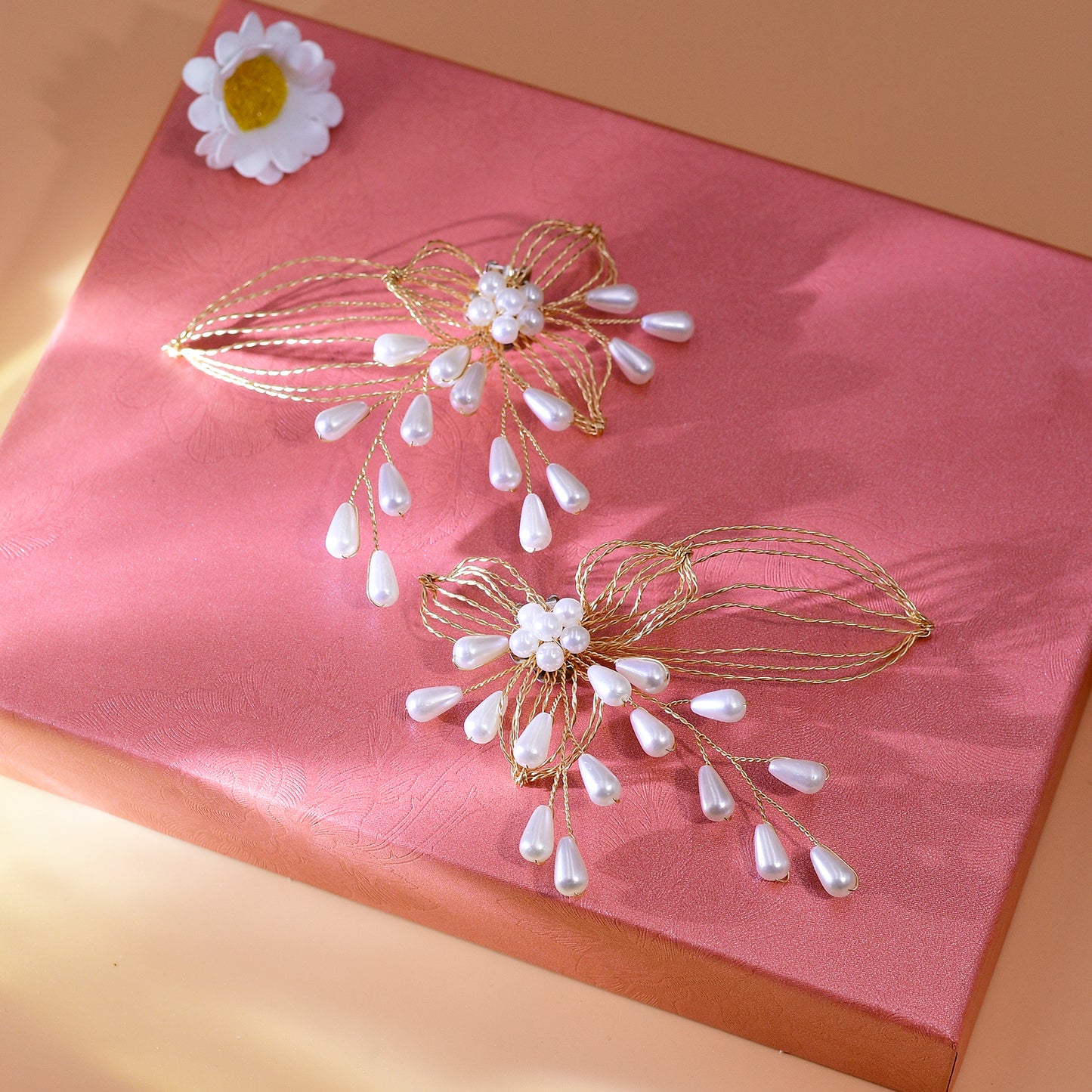 Gold Rhinestone Bridal Shoe Clips Wedding Heel Decoration - Bridella BHX55