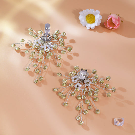 Pearl Rhinestone Bridal Shoe Clips Wedding Heel Decoration - Bridella BHX56