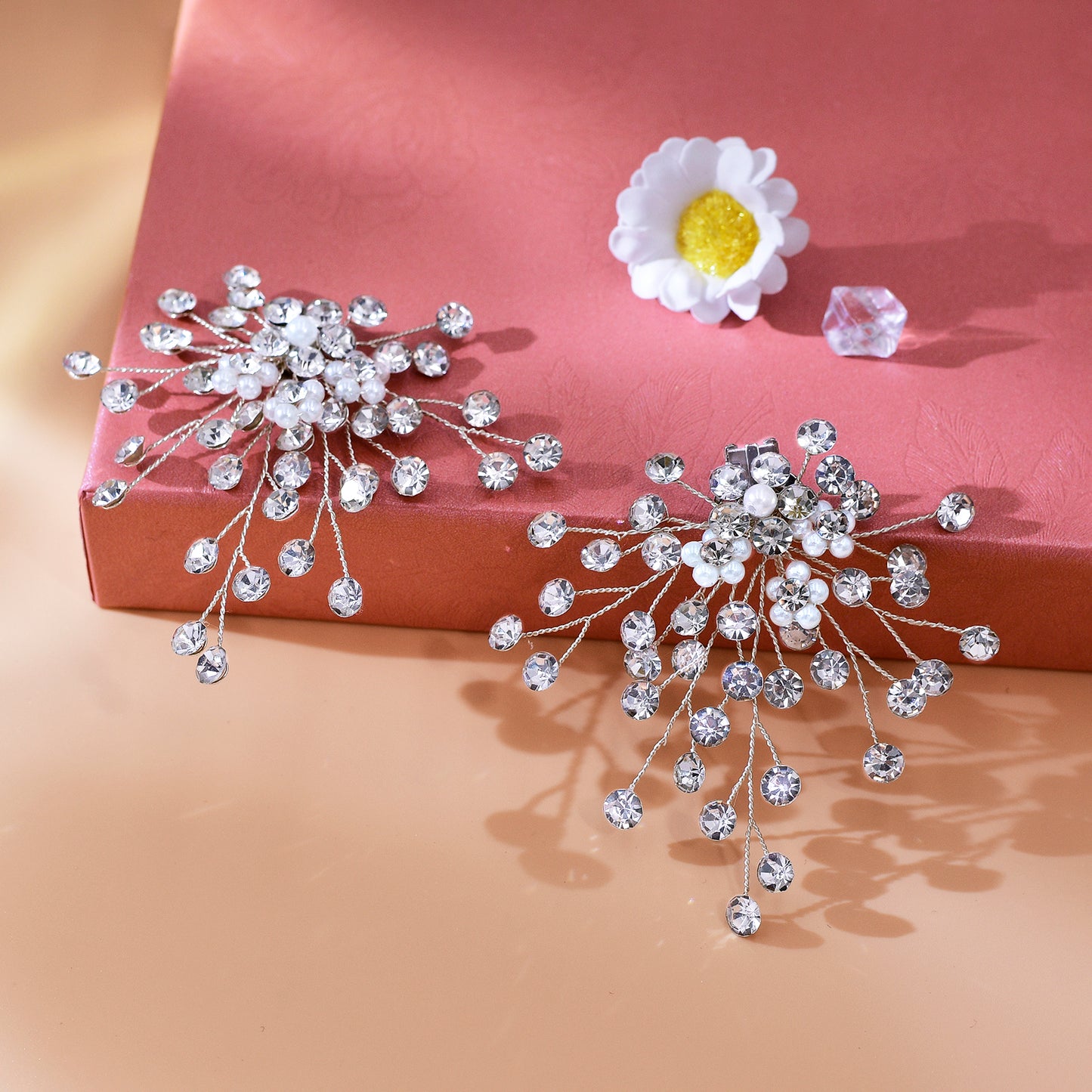 Pearl Rhinestone Bridal Shoe Clips Wedding Heel Decoration - Bridella BHX56
