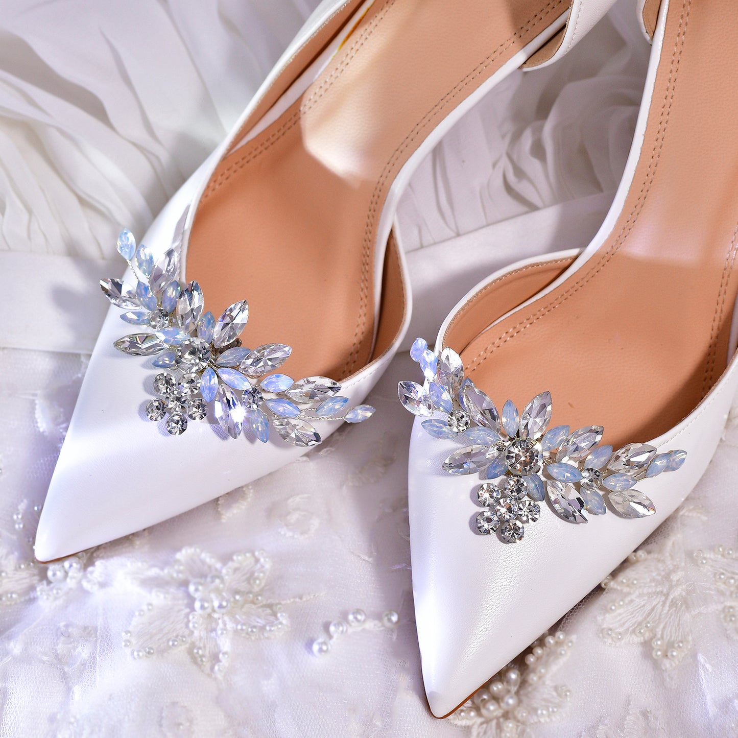 Bling Rhinestone Bridal Shoe Clips Wedding Heel Decoration - Bridella BHX58