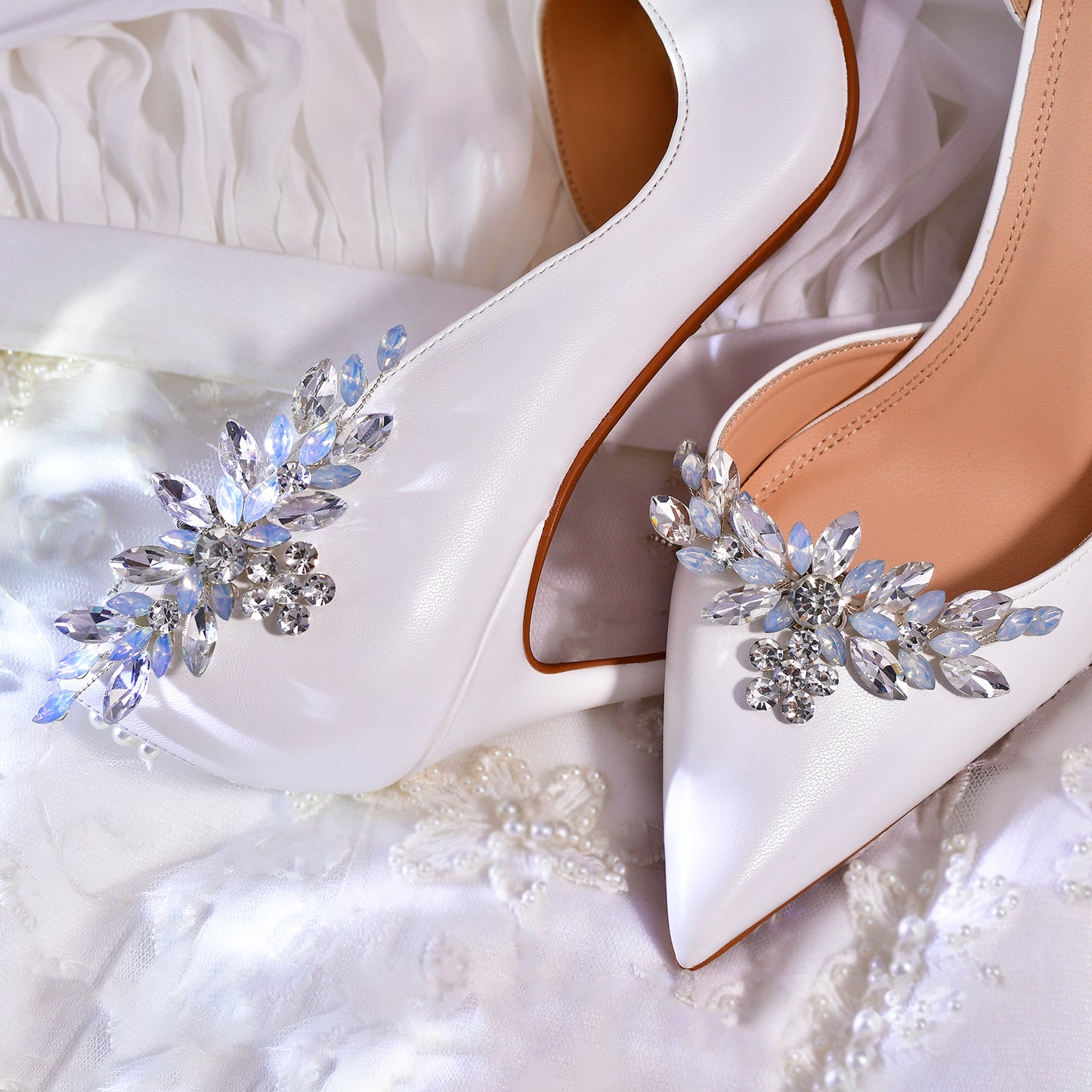 Bling Rhinestone Bridal Shoe Clips Wedding Heel Decoration - Bridella BHX58