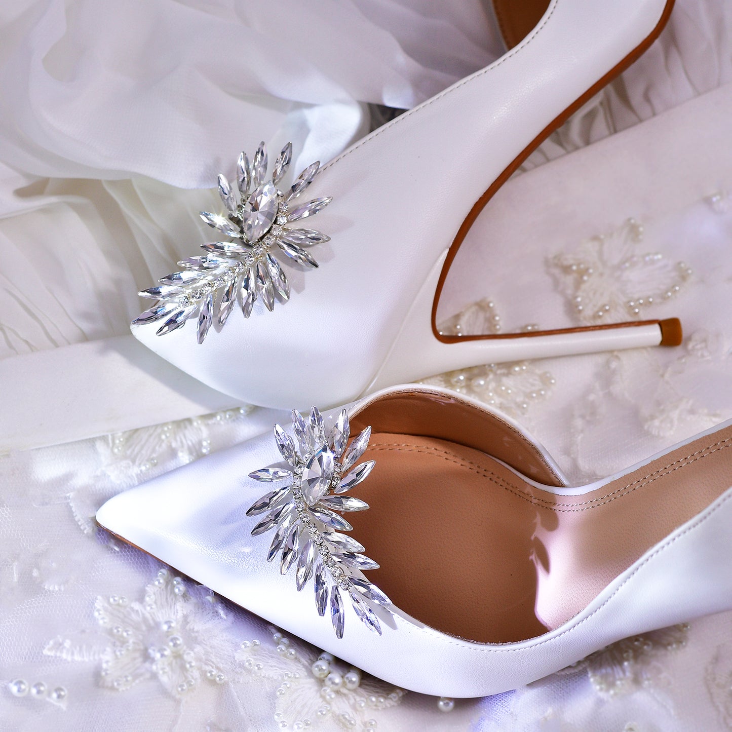 Bling Rhinestone Bridal Shoe Clips Wedding Heel Decoration - Bridella BHX57