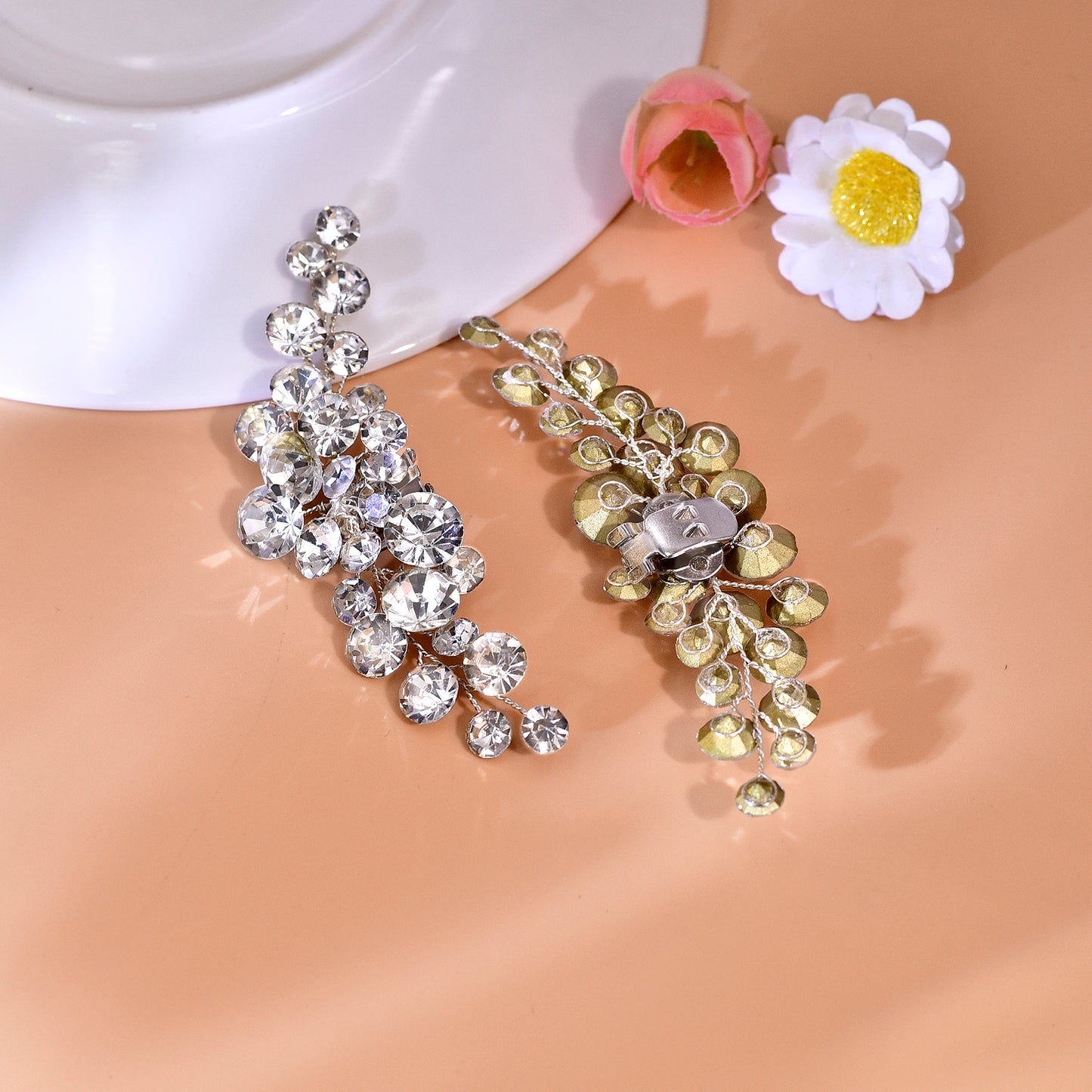 Rhinestone Bridal Shoe Clips Wedding Heel Decoration - Bridella BHX60