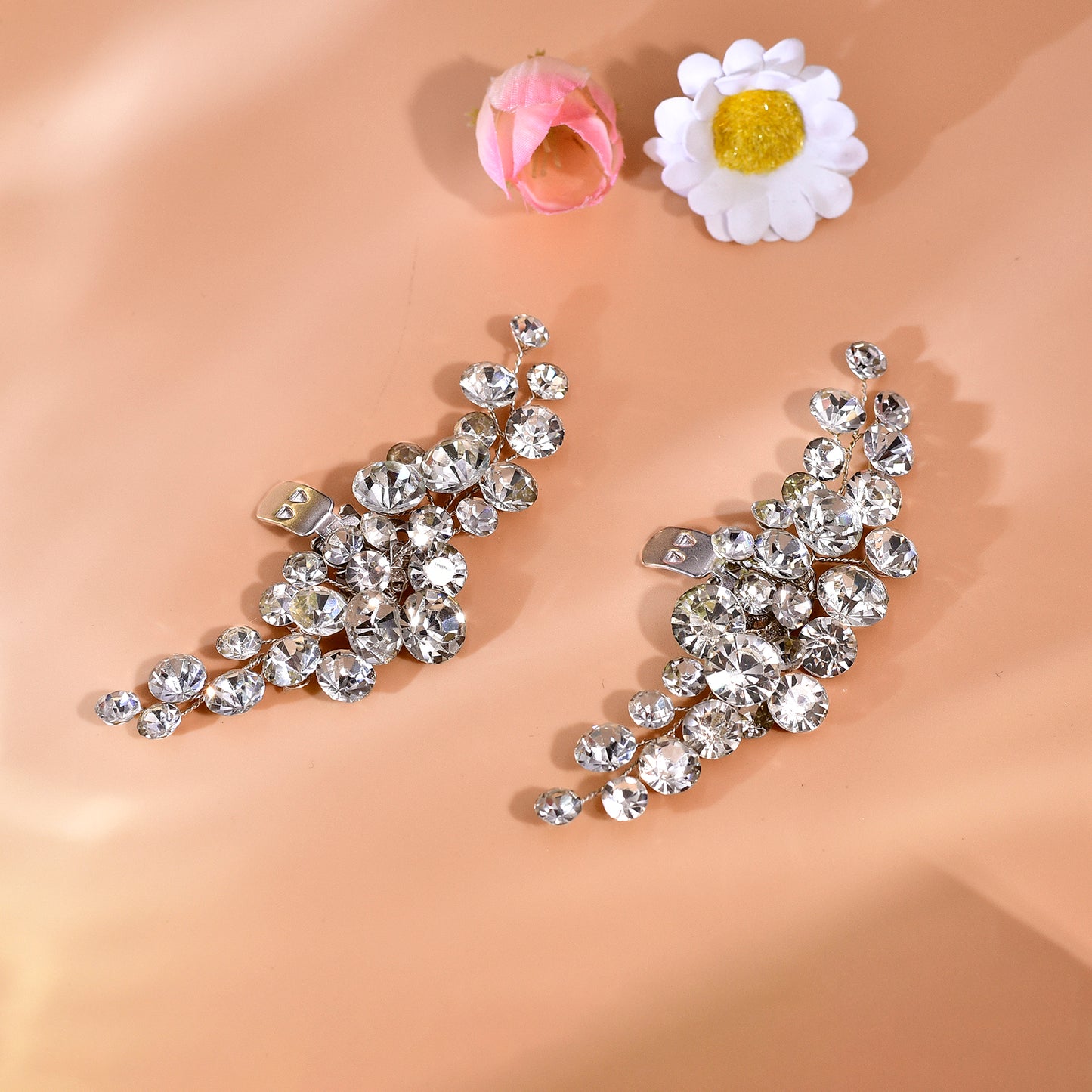 Rhinestone Bridal Shoe Clips Wedding Heel Decoration - Bridella BHX60