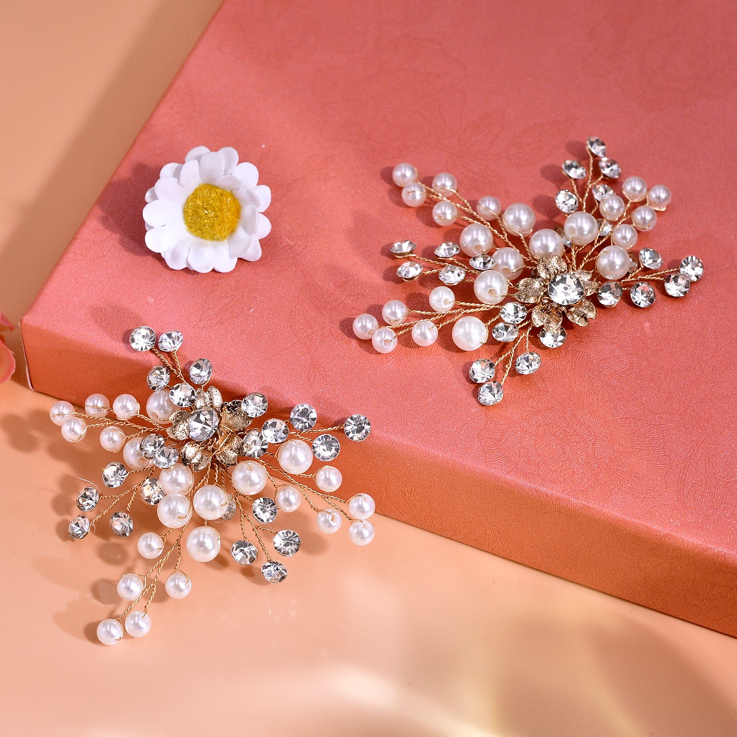 Pearl Gold Bridal Shoe Clips Wedding Heel Decoration - Bridella BHX61
