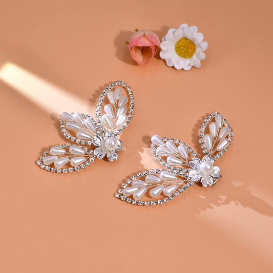 Butterfly Pearl Bridal Shoe Clips Wedding Heel Decoration - Bridella BHX62