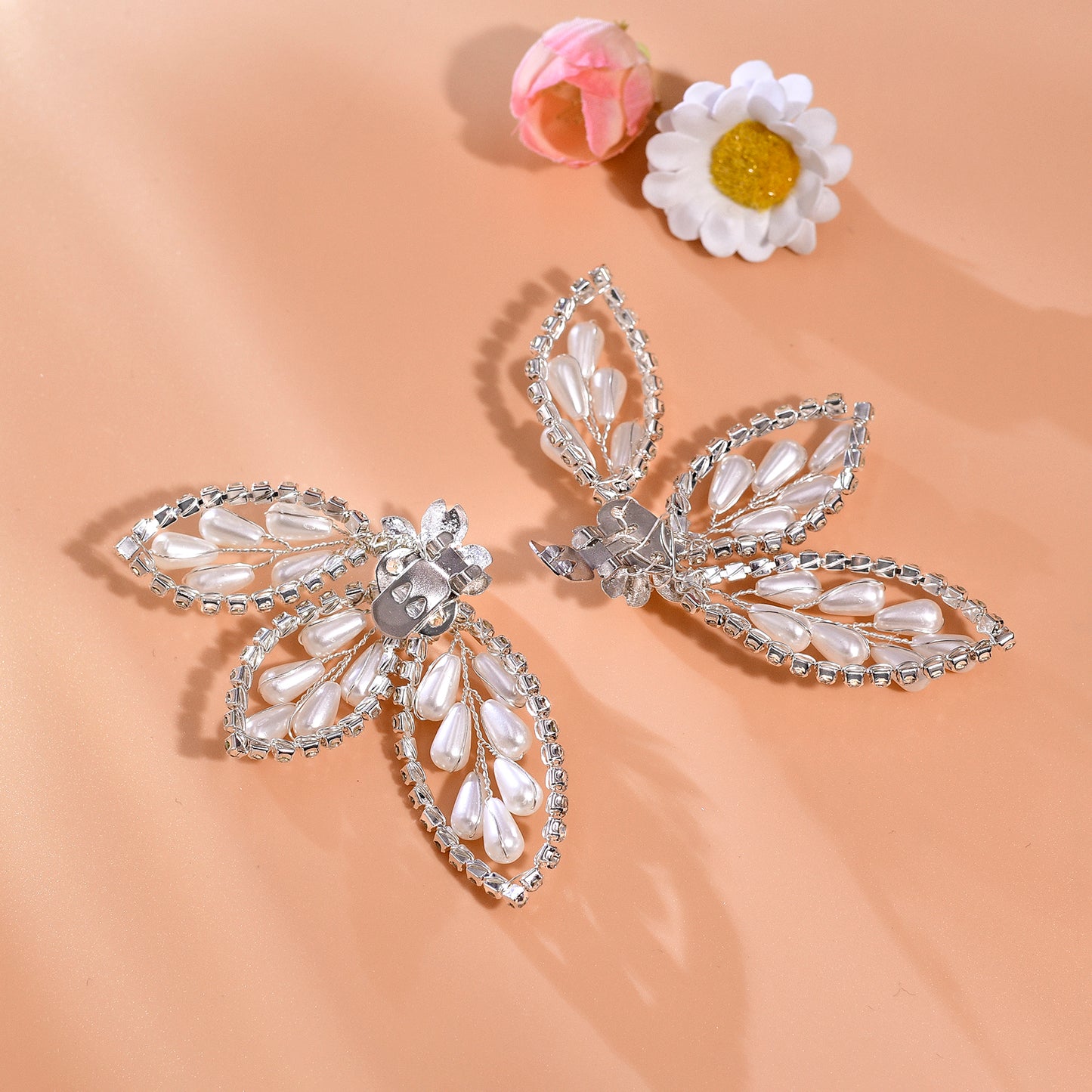 Butterfly Pearl Bridal Shoe Clips Wedding Heel Decoration - Bridella BHX62