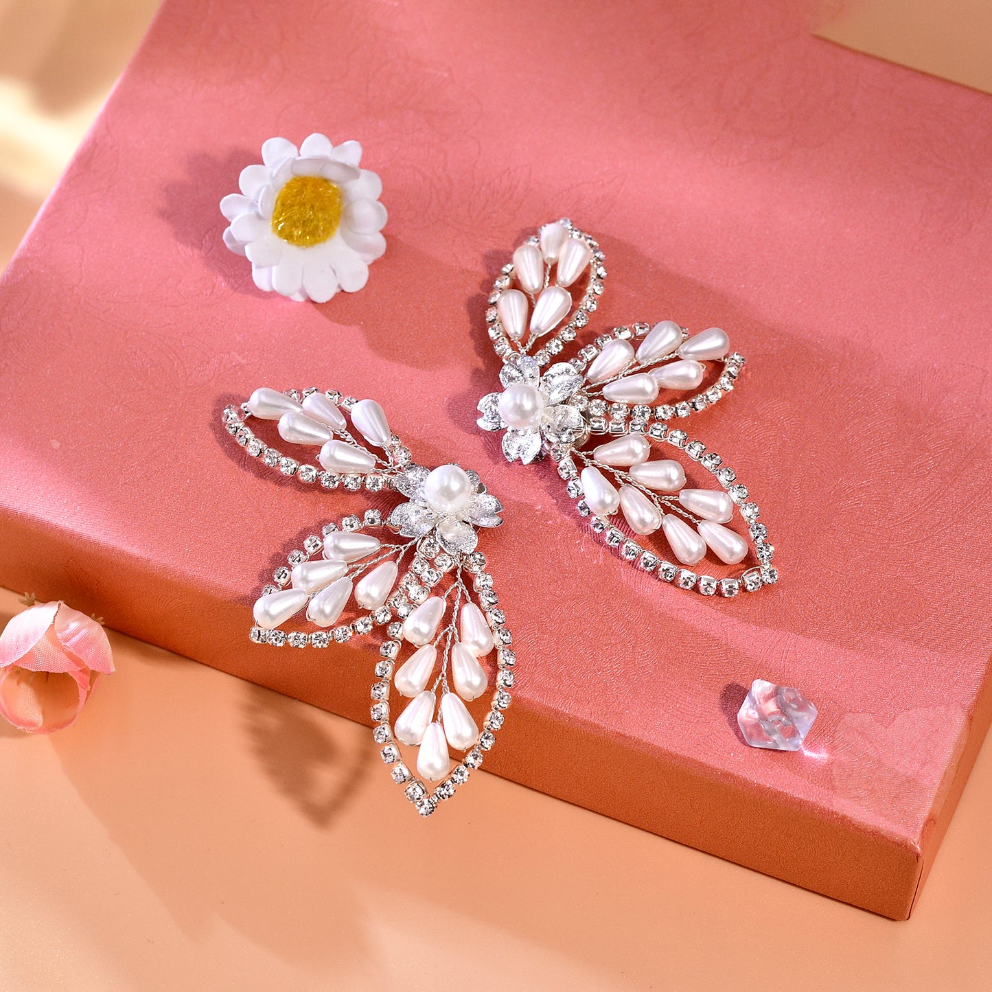 Butterfly Pearl Bridal Shoe Clips Wedding Heel Decoration - Bridella BHX62