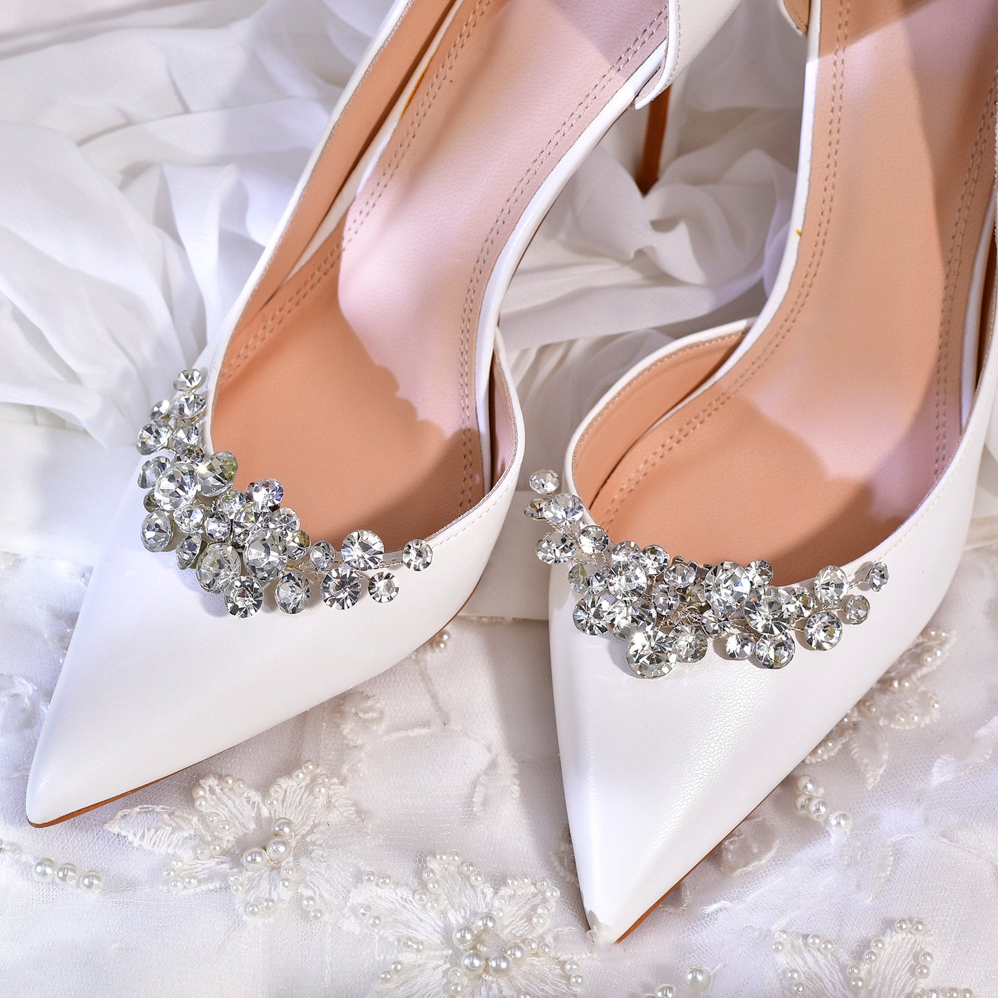 Rhinestone Bridal Shoe Clips Wedding Heel Decoration - Bridella BHX60