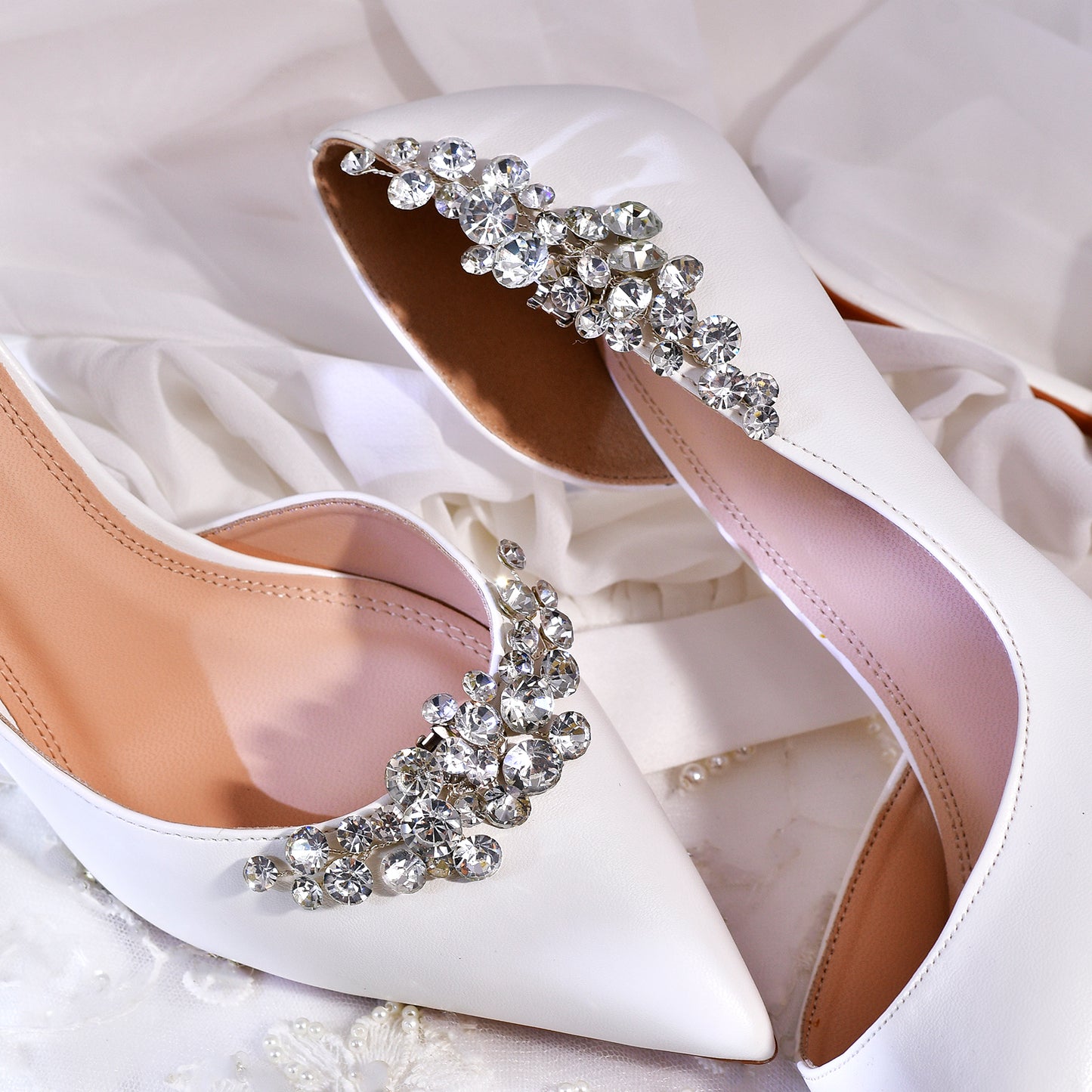Rhinestone Bridal Shoe Clips Wedding Heel Decoration - Bridella BHX60