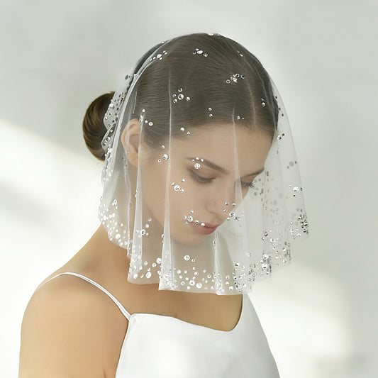 Rhinestone Birdcage Bridal Veil Wedding Veil - Bridella BMA14A