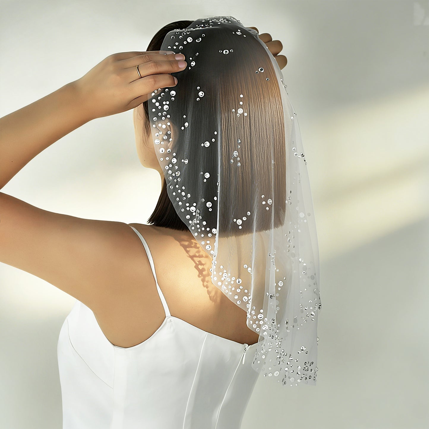 Rhinestone Birdcage Bridal Veil Wedding Veil - Bridella BMA14A