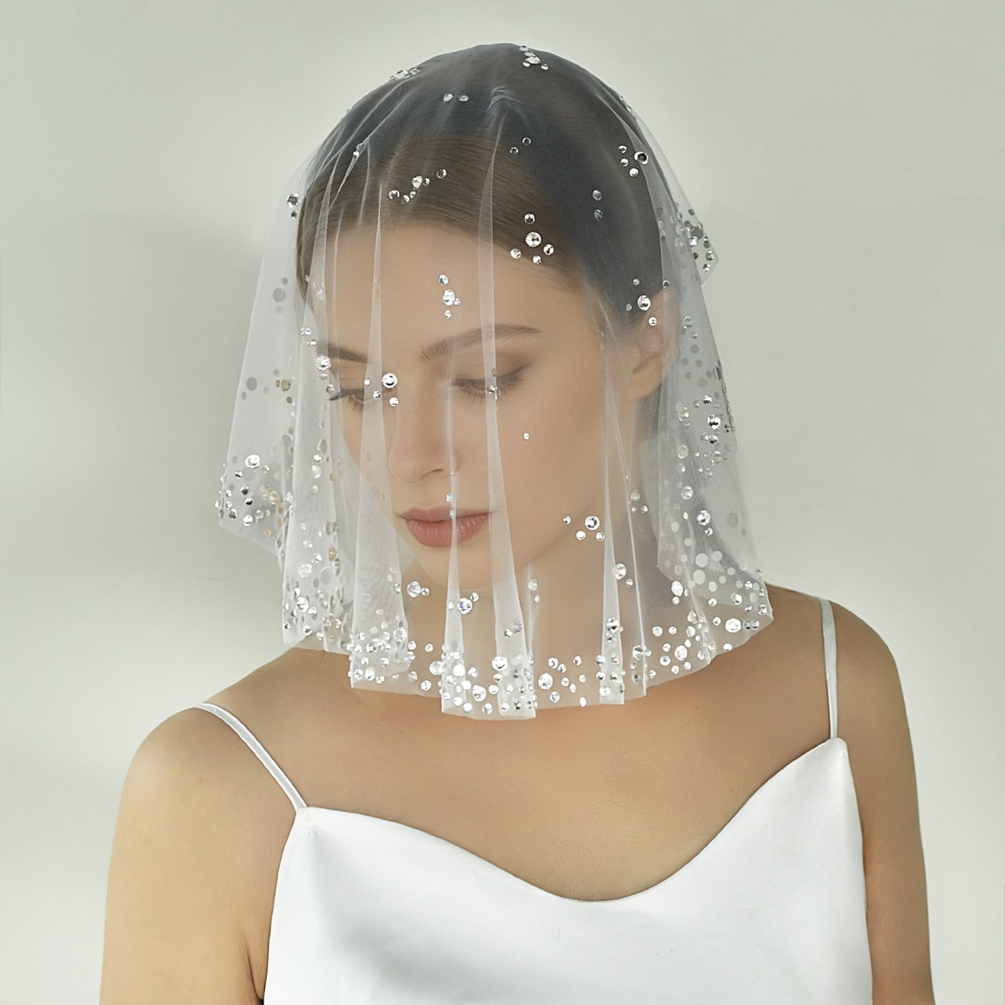 Rhinestone Birdcage Bridal Veil Wedding Veil - Bridella BMA14A