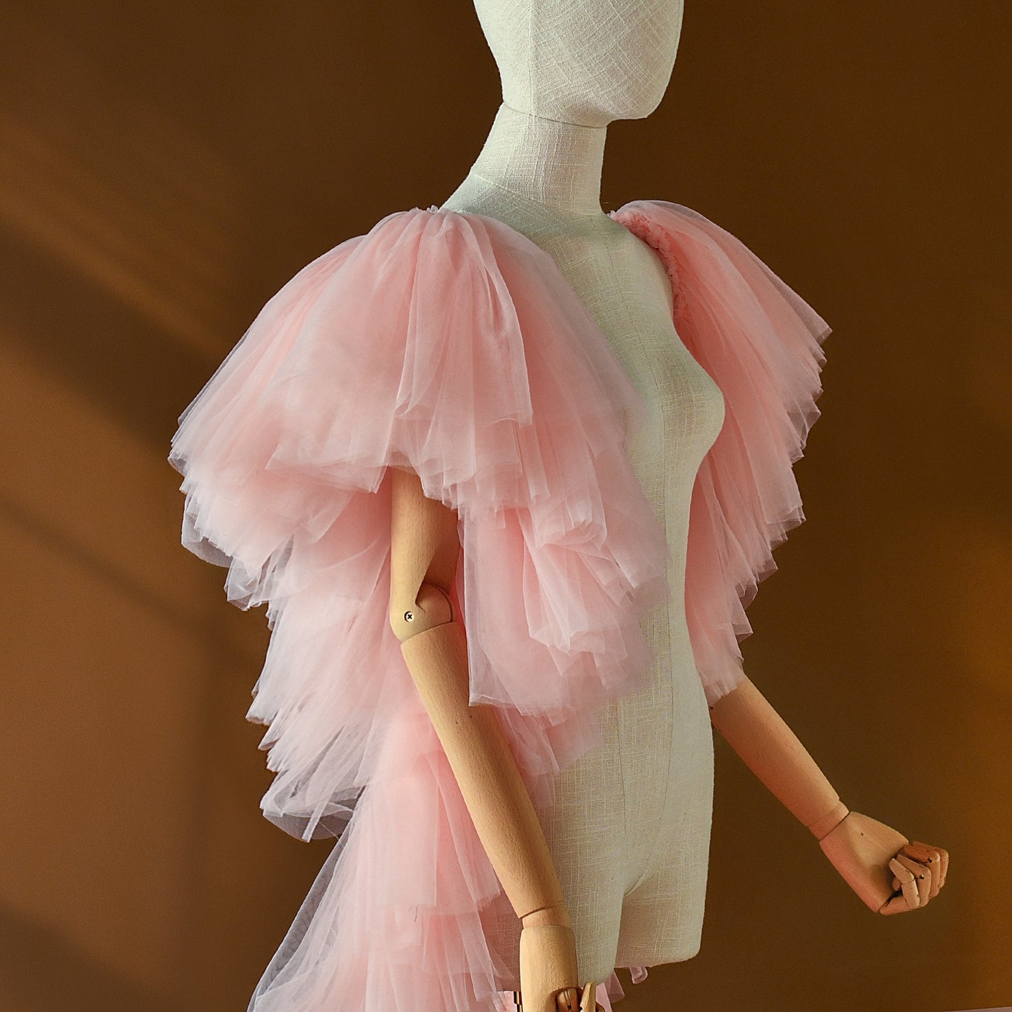 Pleated Tulle Bridal Wrap Wedding Bolero Shawl - Bridella BVG137-PA
