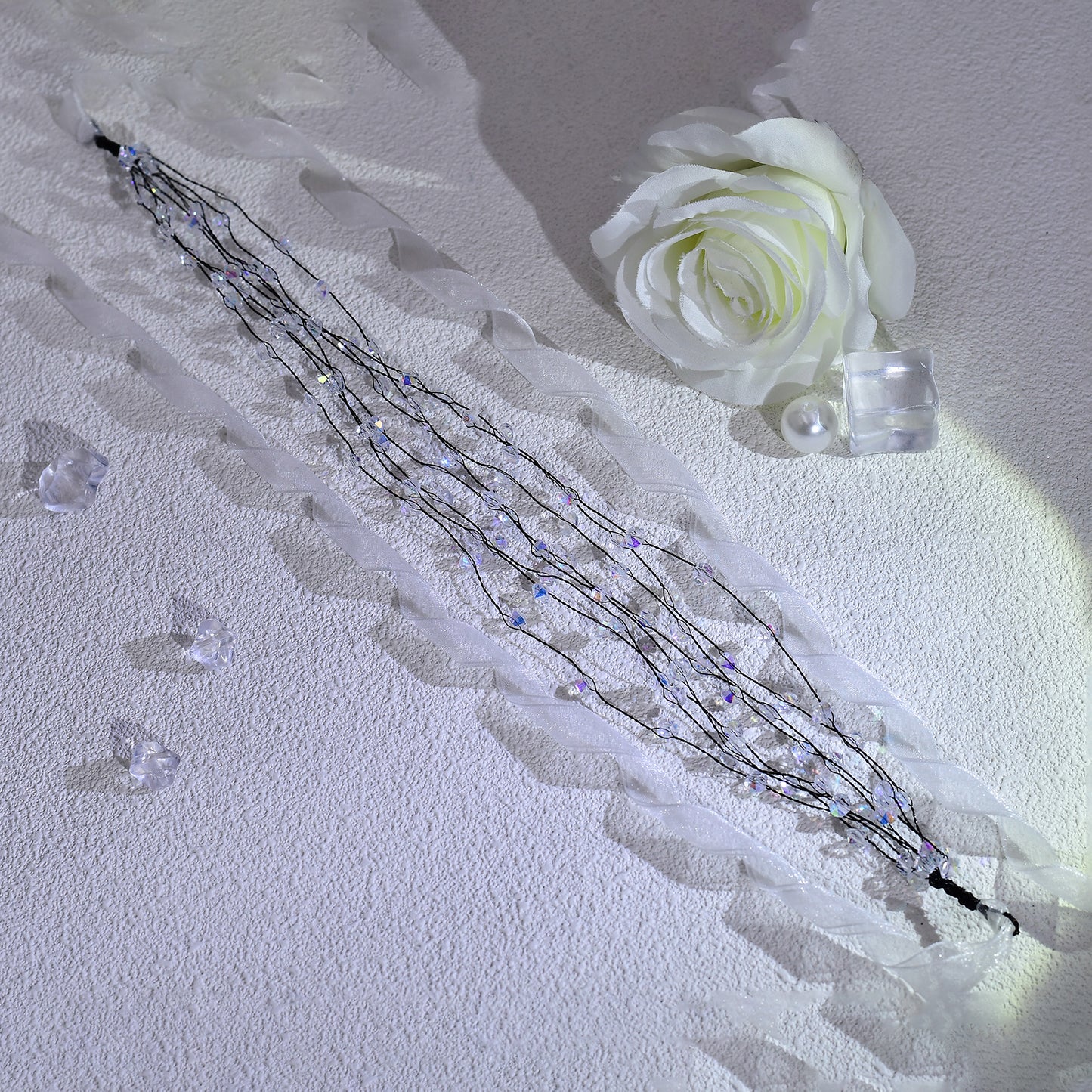 Black Crystal Minimalist Bridal Headband Wedding Hair Accessories - Bridella BYXA122