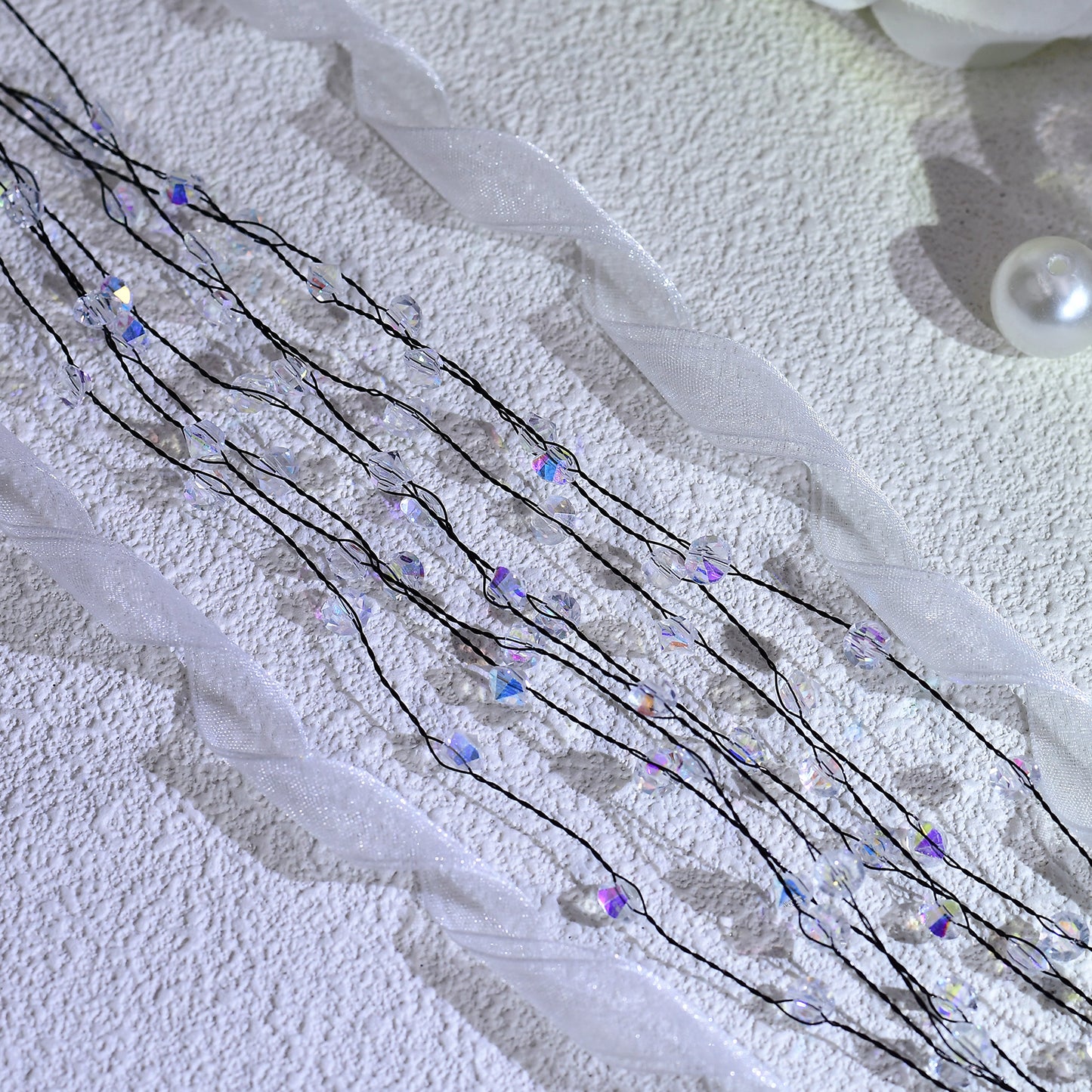 Black Crystal Minimalist Bridal Headband Wedding Hair Accessories - Bridella BYXA122