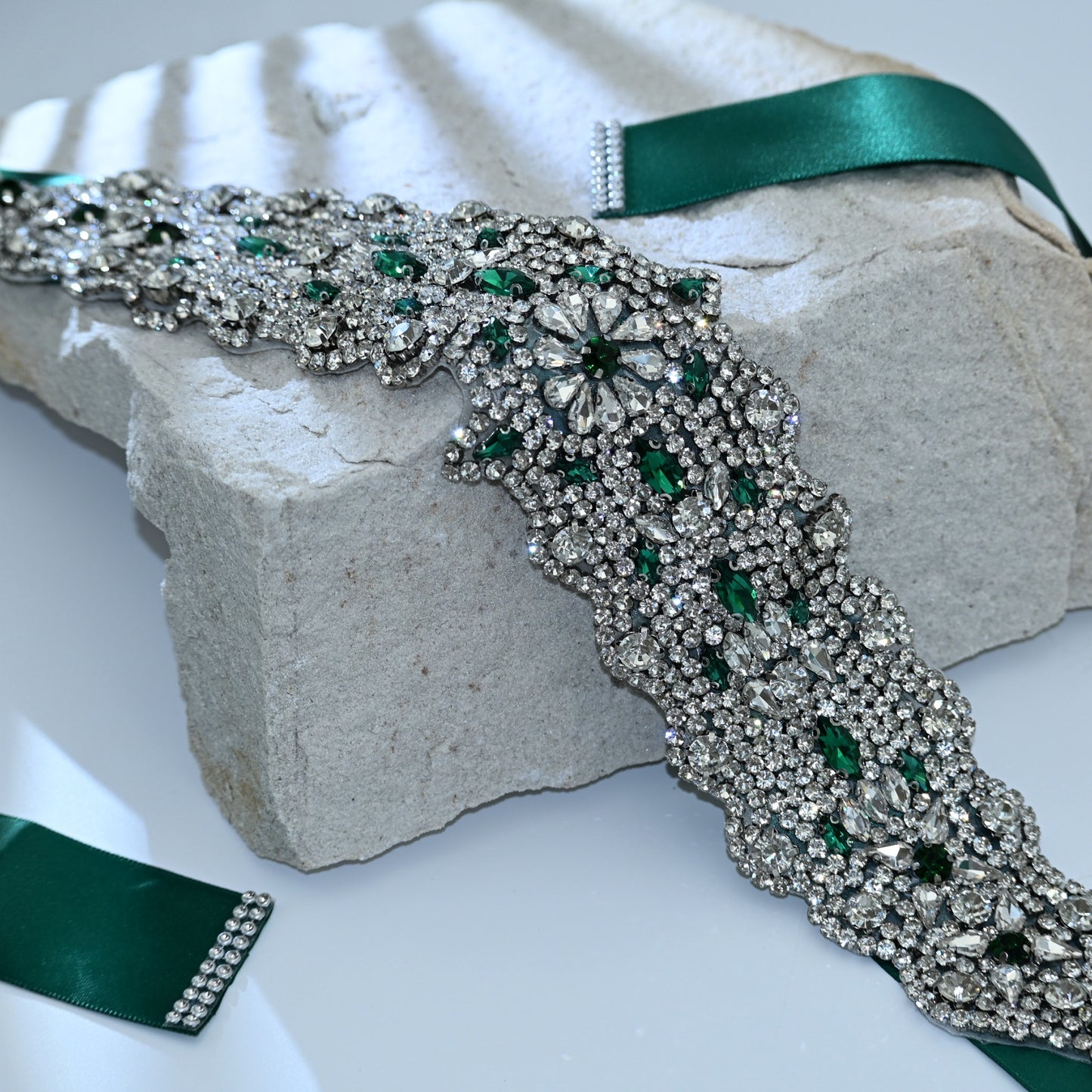 Bridella BS233LKL Green Rhinestone Belt