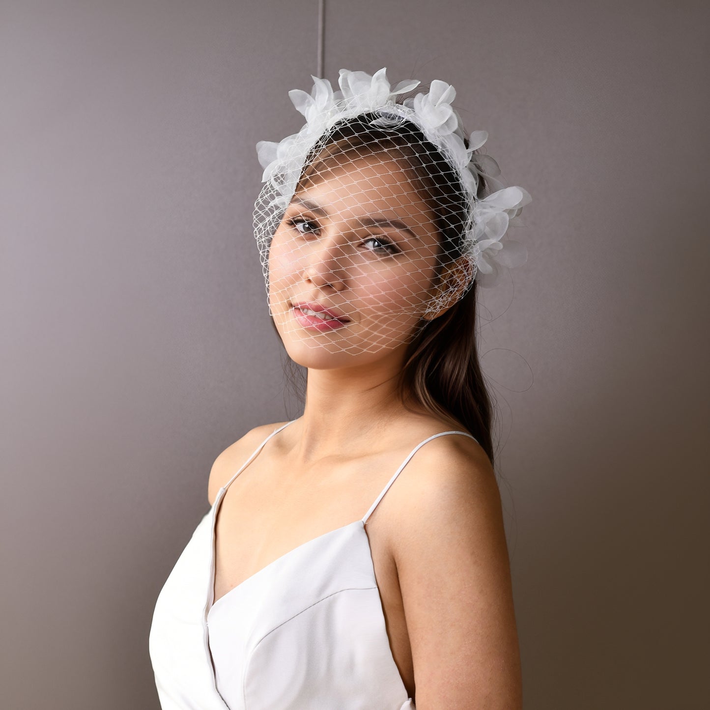 Birdcage Bridal Veil Short Face Veil Wedding Hair Accessory - Bridella BVA25