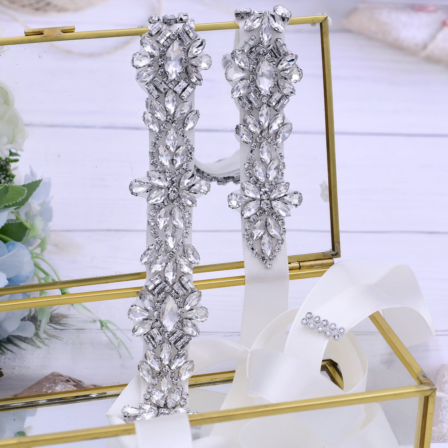 Silver Rhinestone Chain Belt Wedding Belt - Bridella BS38-S