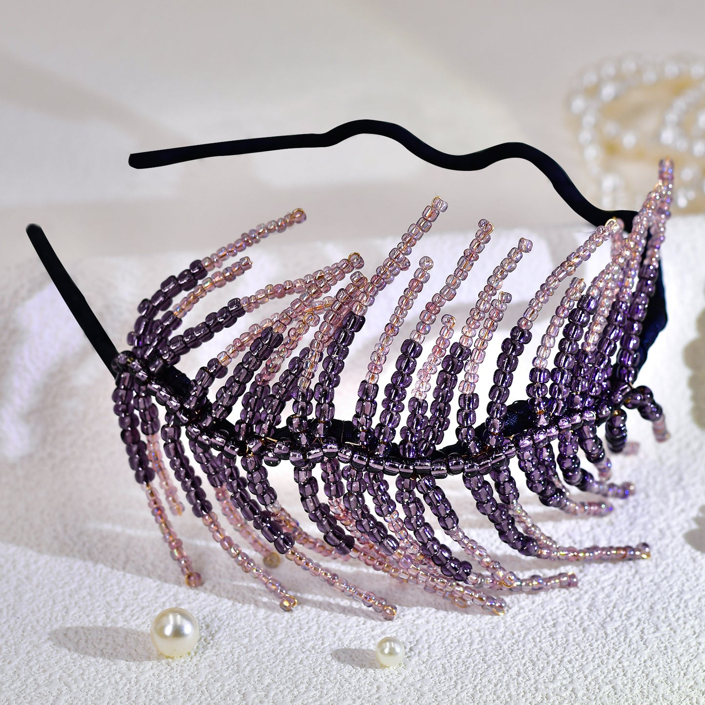 Purple Leaf Headband Bridal Party Hair Accessories - Bridella BYXA19
