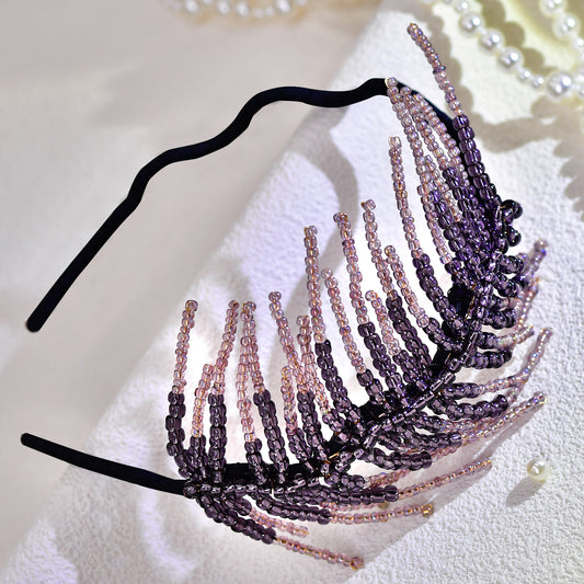 Purple Leaf Headband Bridal Party Hair Accessories - Bridella BYXA19