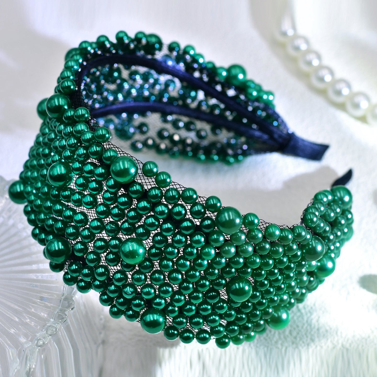 Pearl Beaded Padded Headband Fashion Party Hair Accessories - Bridella BYXA153