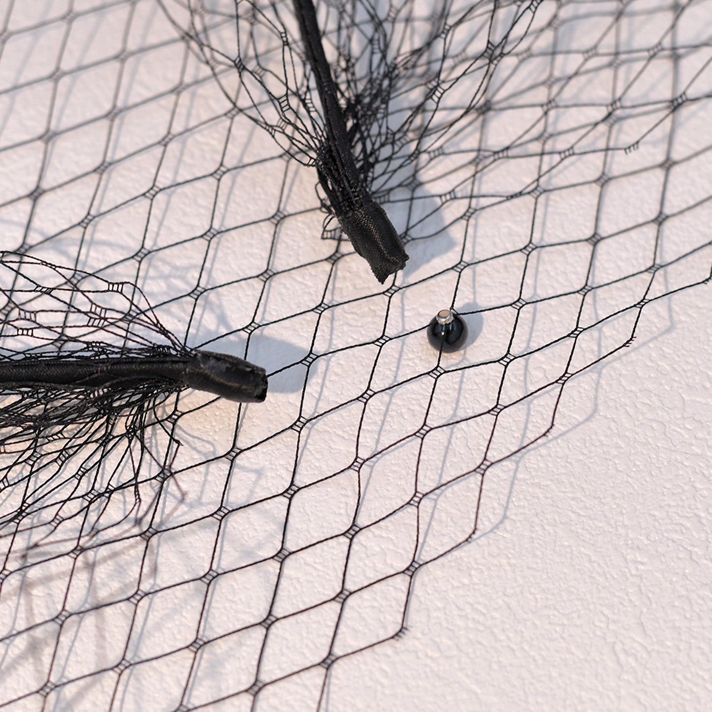 Black Pearl Birdcage Bridal Veil Gothic Wedding Veil - Bridella BMA35