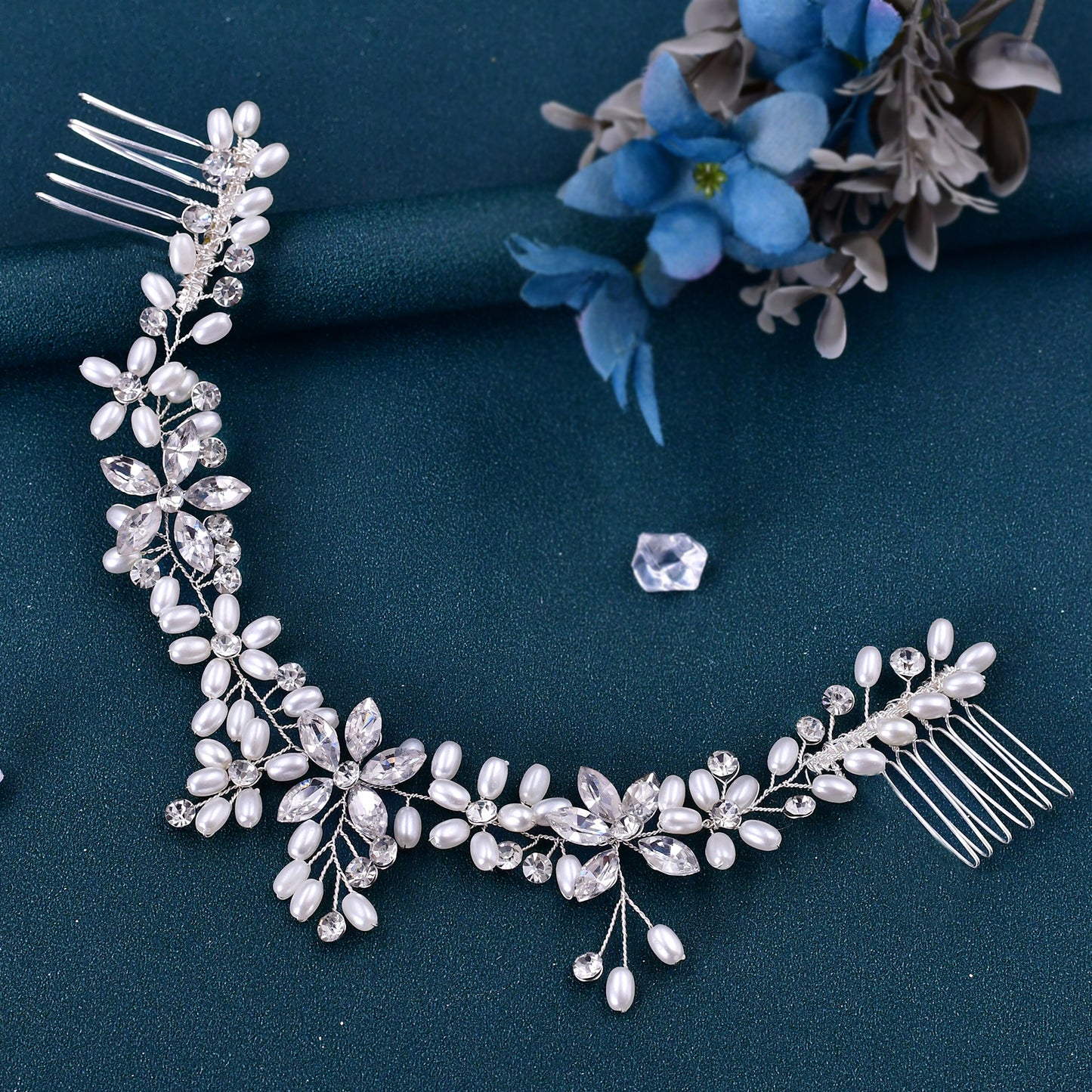 Bridell Sliver Bride Headband Hairstyles with comb