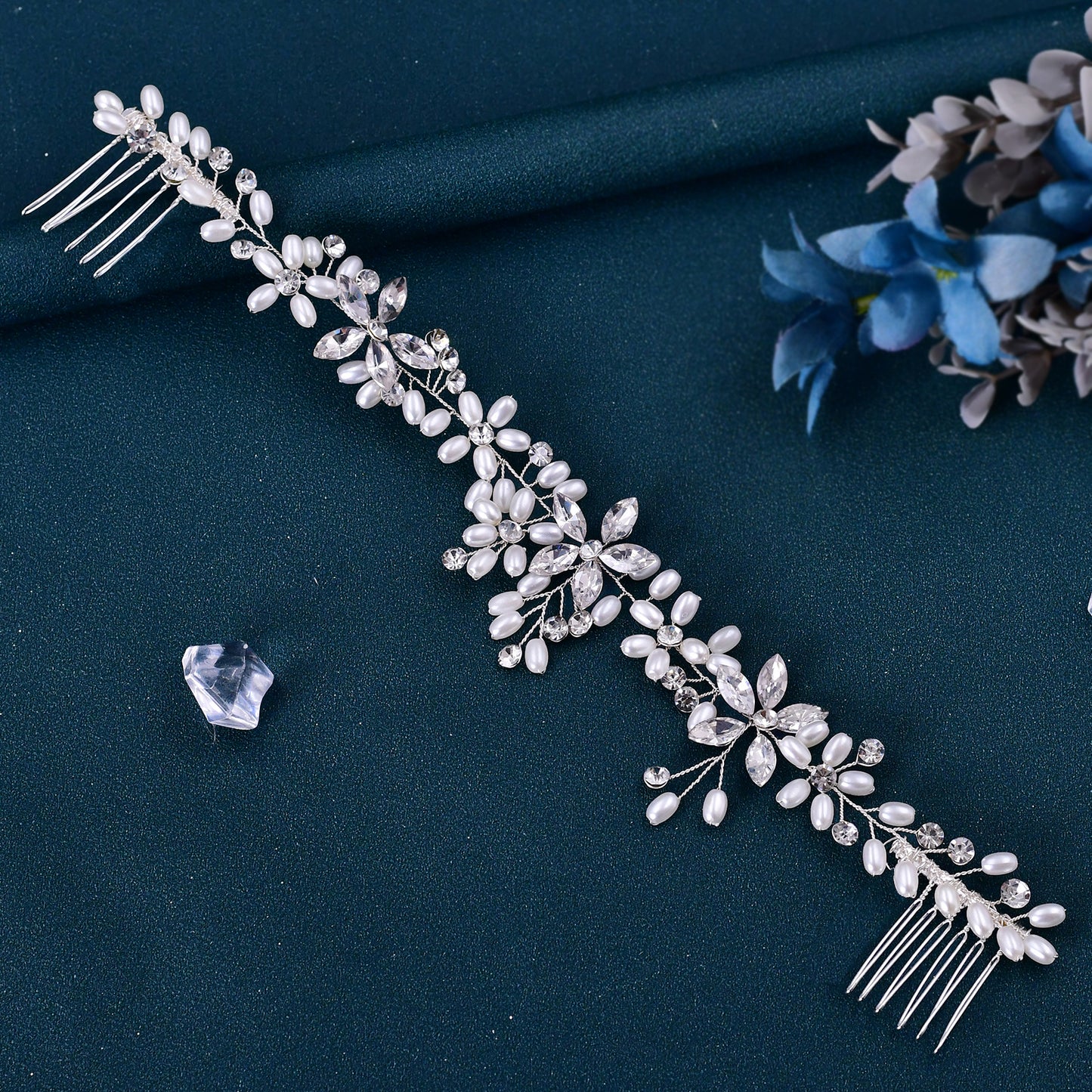 Bridell Sliver Bride Headband Hairstyles with comb