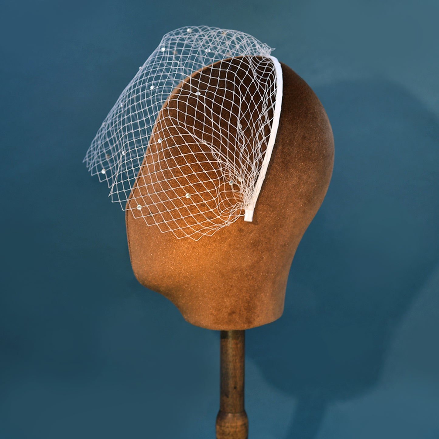 Rhinestone Birdcage Bridal Veil Wedding Headband Veil - Bridella BMA16-W