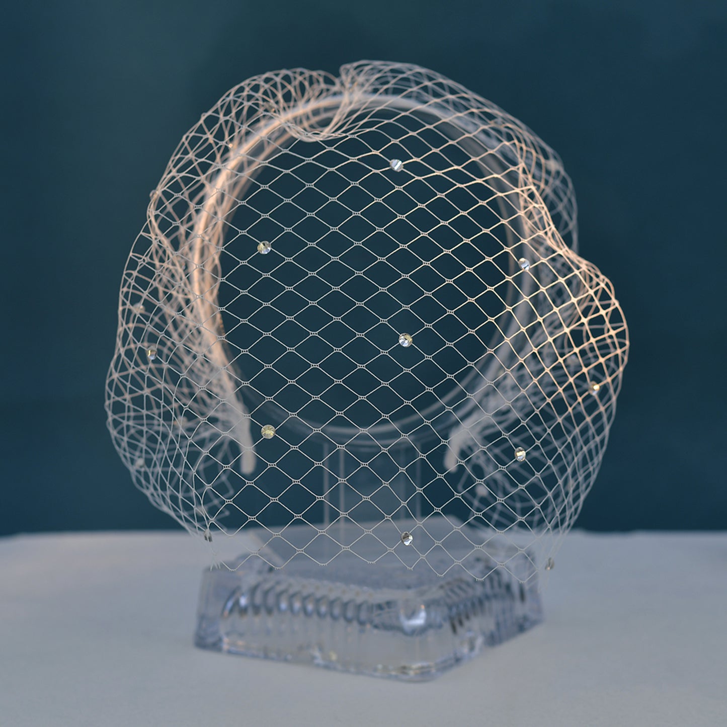 Rhinestone Birdcage Bridal Veil Wedding Headband Veil - Bridella BMA16-W
