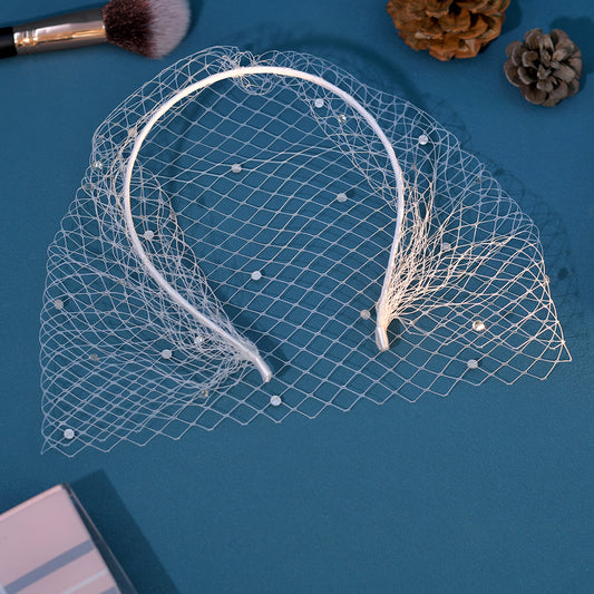 Rhinestone Birdcage Bridal Veil Wedding Headband Veil - Bridella BMA16-W