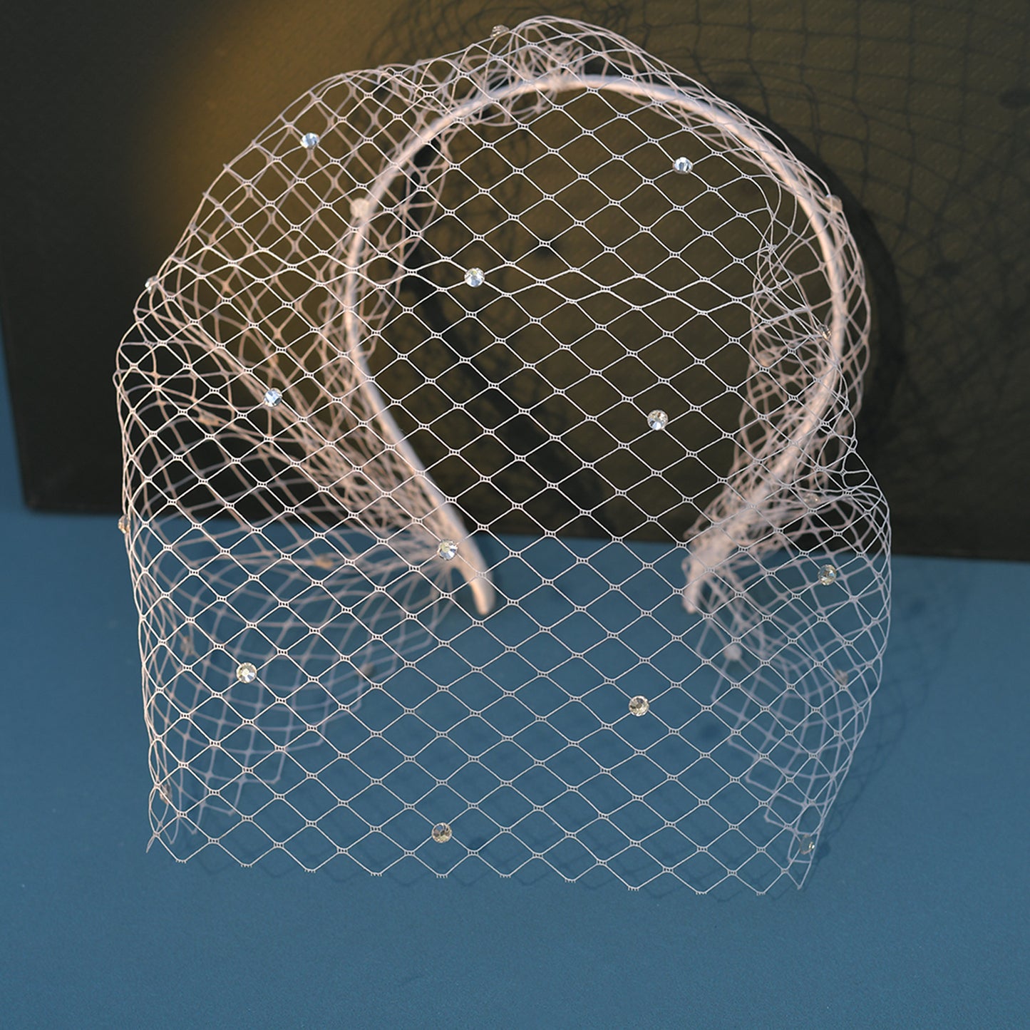 Rhinestone Birdcage Bridal Veil Wedding Headband Veil - Bridella BMA16-W