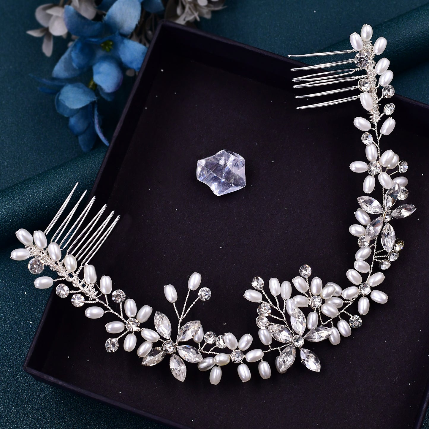 Bridell Sliver Bride Headband Hairstyles with comb