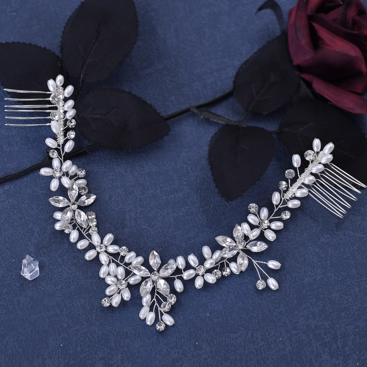 Bridell Sliver Bride Headband Hairstyles with comb