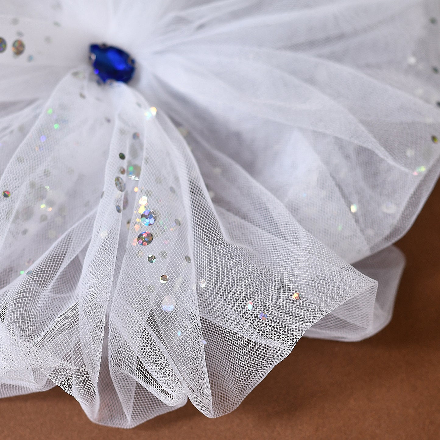 White Flower Bridal Necklace Sequined Wedding Dress Decoration Accessory - Bridella BMA03