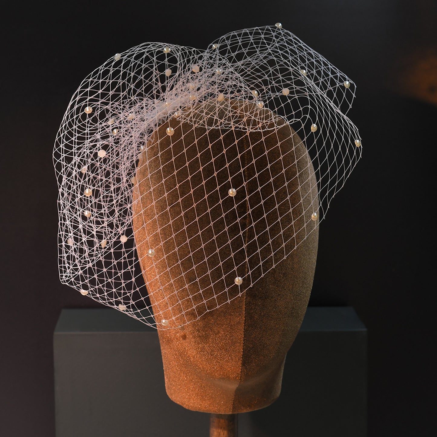 Pearl Birdcage Bridal Veil Wedding Mini Comb Veil - Bridella BMA22