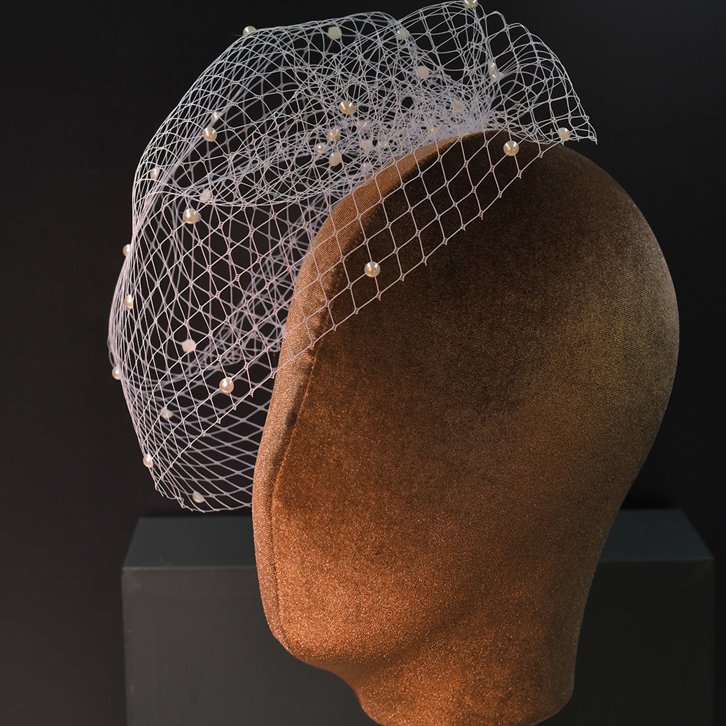 Pearl Birdcage Bridal Veil Wedding Mini Comb Veil - Bridella BMA22