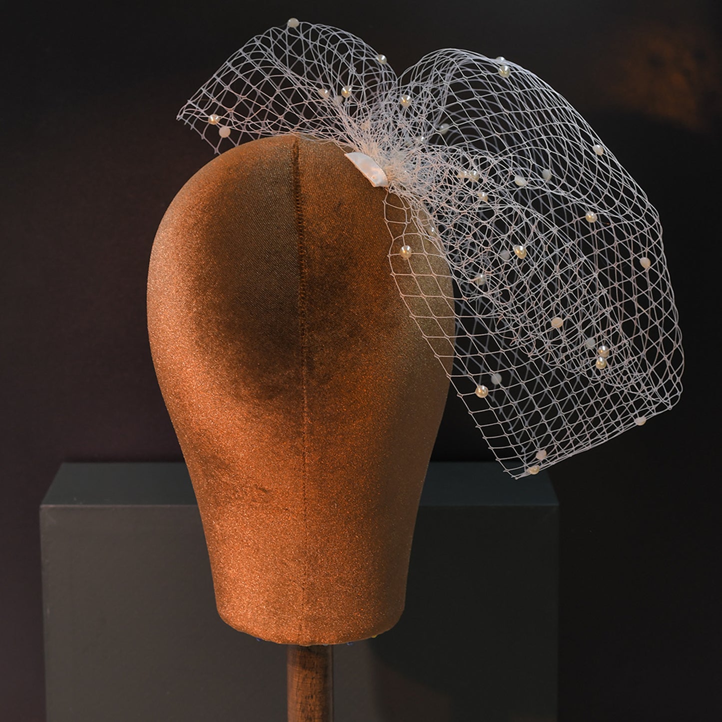Pearl Birdcage Bridal Veil Wedding Mini Comb Veil - Bridella BMA22