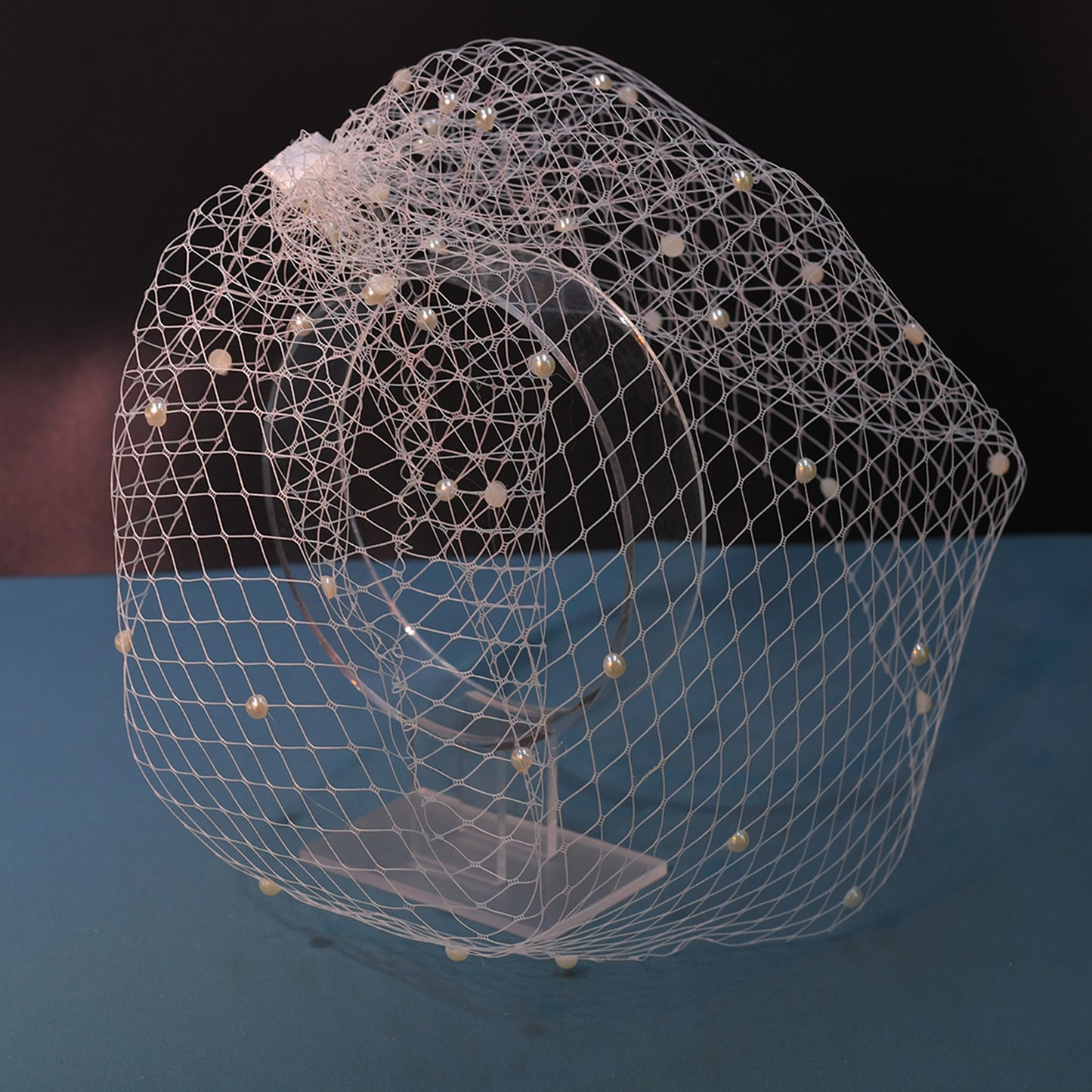 Pearl Birdcage Bridal Veil Wedding Mini Comb Veil - Bridella BMA22