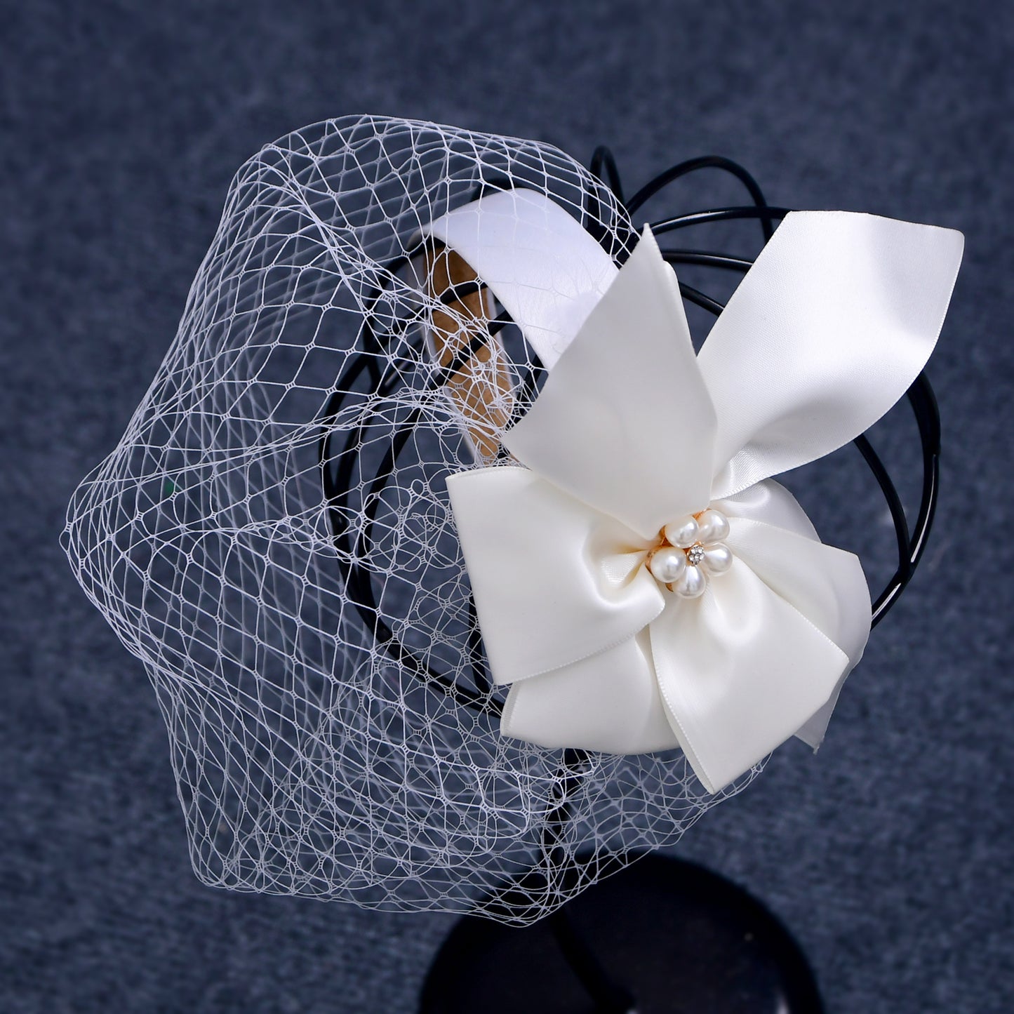 Fashion Ladies Face Accessories Handmade Bow Fishnet Hair Accessories Bridal Wedding Prom Bird Cage Veil - Bridella BVA07