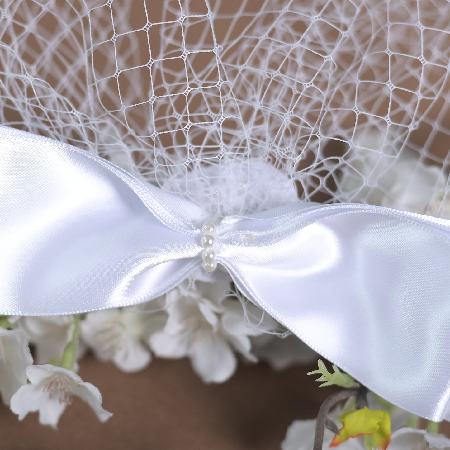 Hot Sale High Quality White Bowknot Mesh Veil Prom Party Hair Comb Veil Bridal Wedding Birdcage Veil - Bridella BVA03