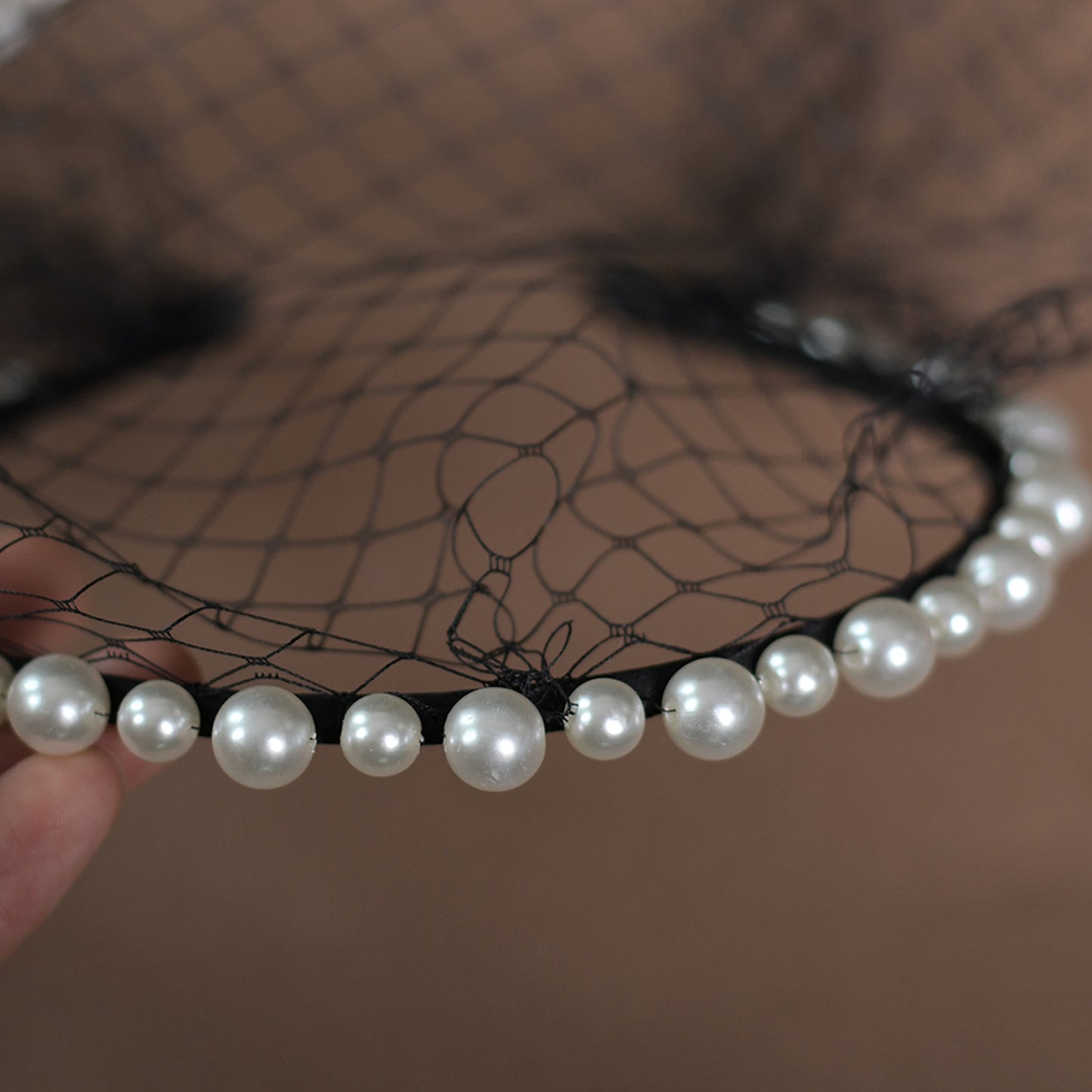 Black Birdcage Veil Bridal Blusher Face Veil Vintage Wedding Hair Accessory - Bridella BVA11-B